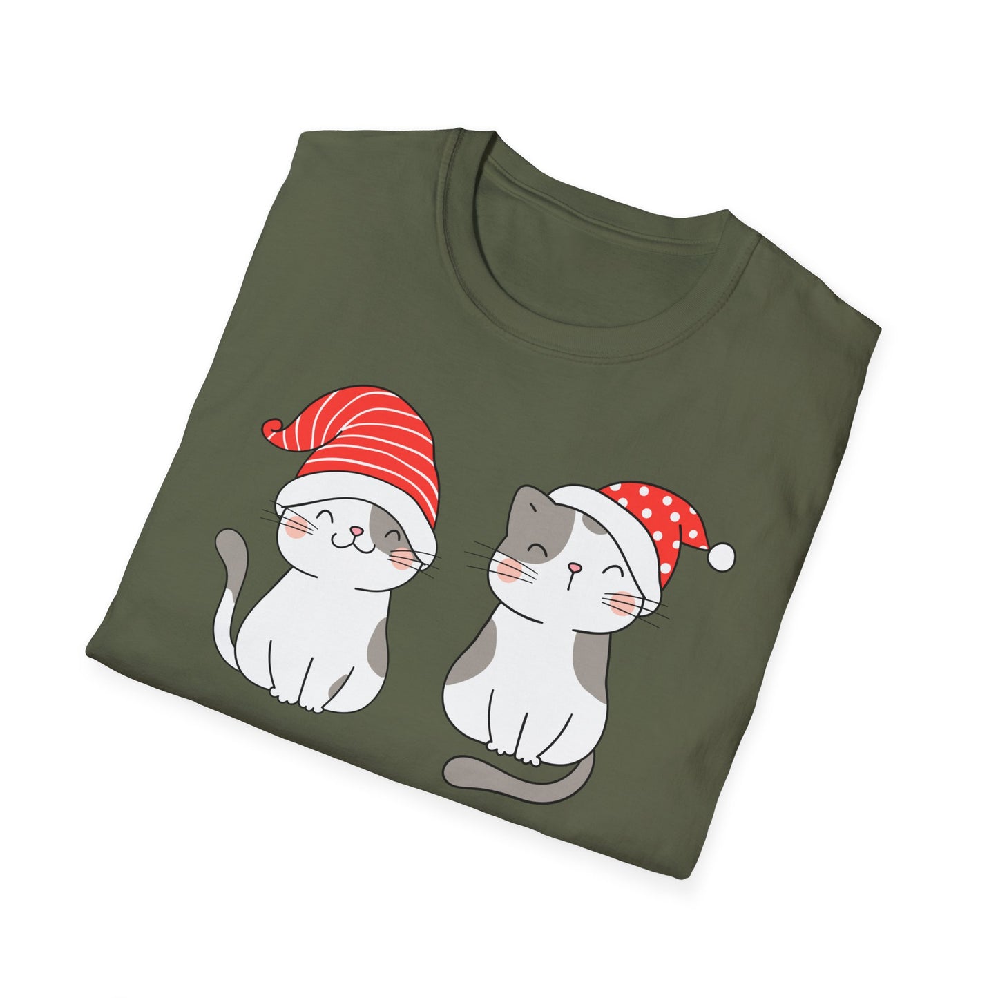 Cute cat Shirt for Christmas presents for Cat Lover gift for Women Shirts for Christmas part T Shirts Funny Kitty T-shirt for Her gifts