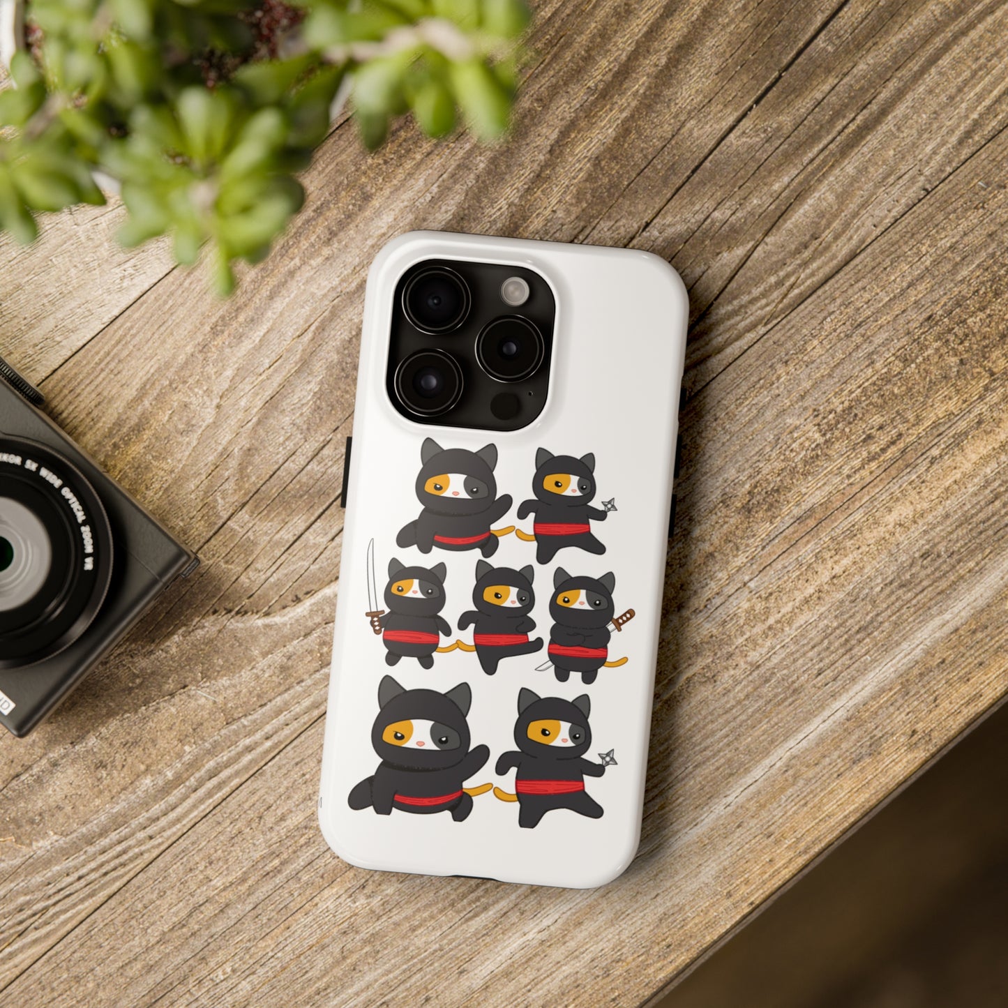Funny Cat iPhone case for Cat Lover gift for Cat Mom gift Funny Cat Phone Case NINJA CATS Case