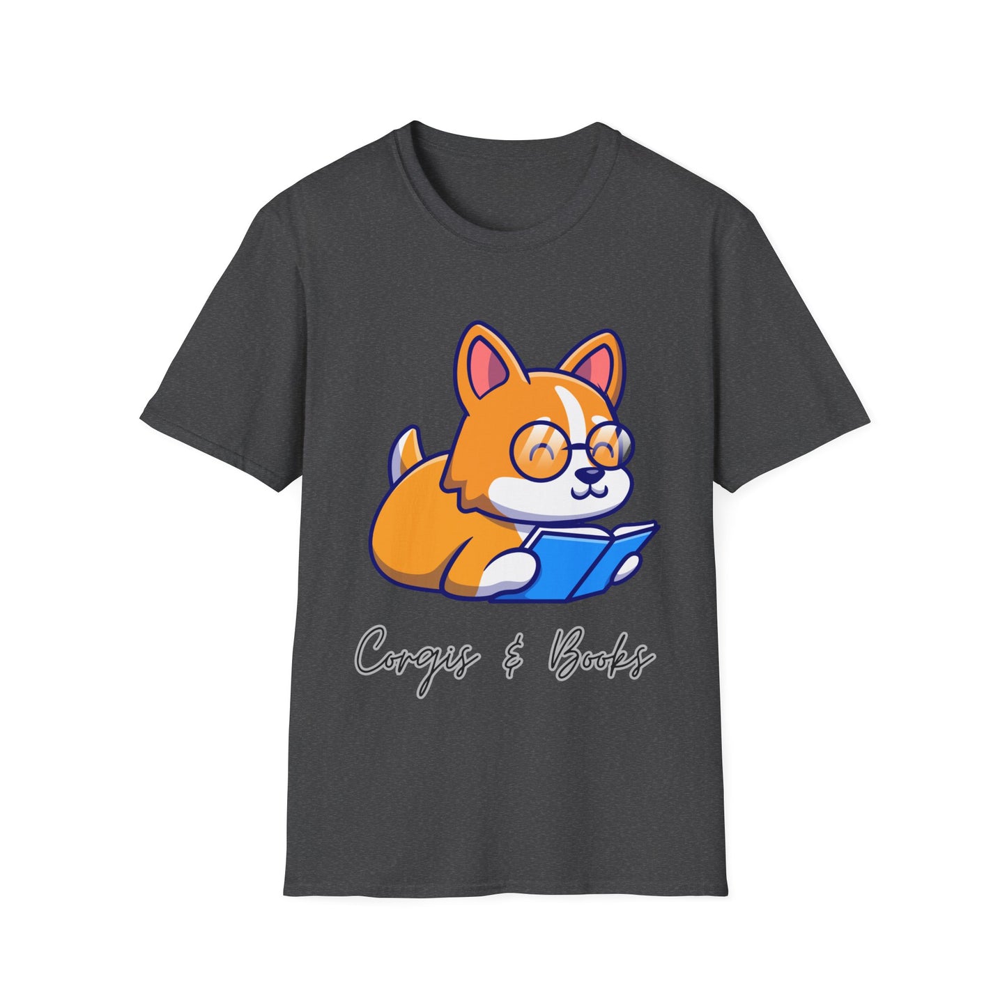 Corgi's & Books T Shirt for Corgi Lover Gift for Book Lover Soft Cotton T-shirt Dog Lovers Shirts Book Lover Shirt