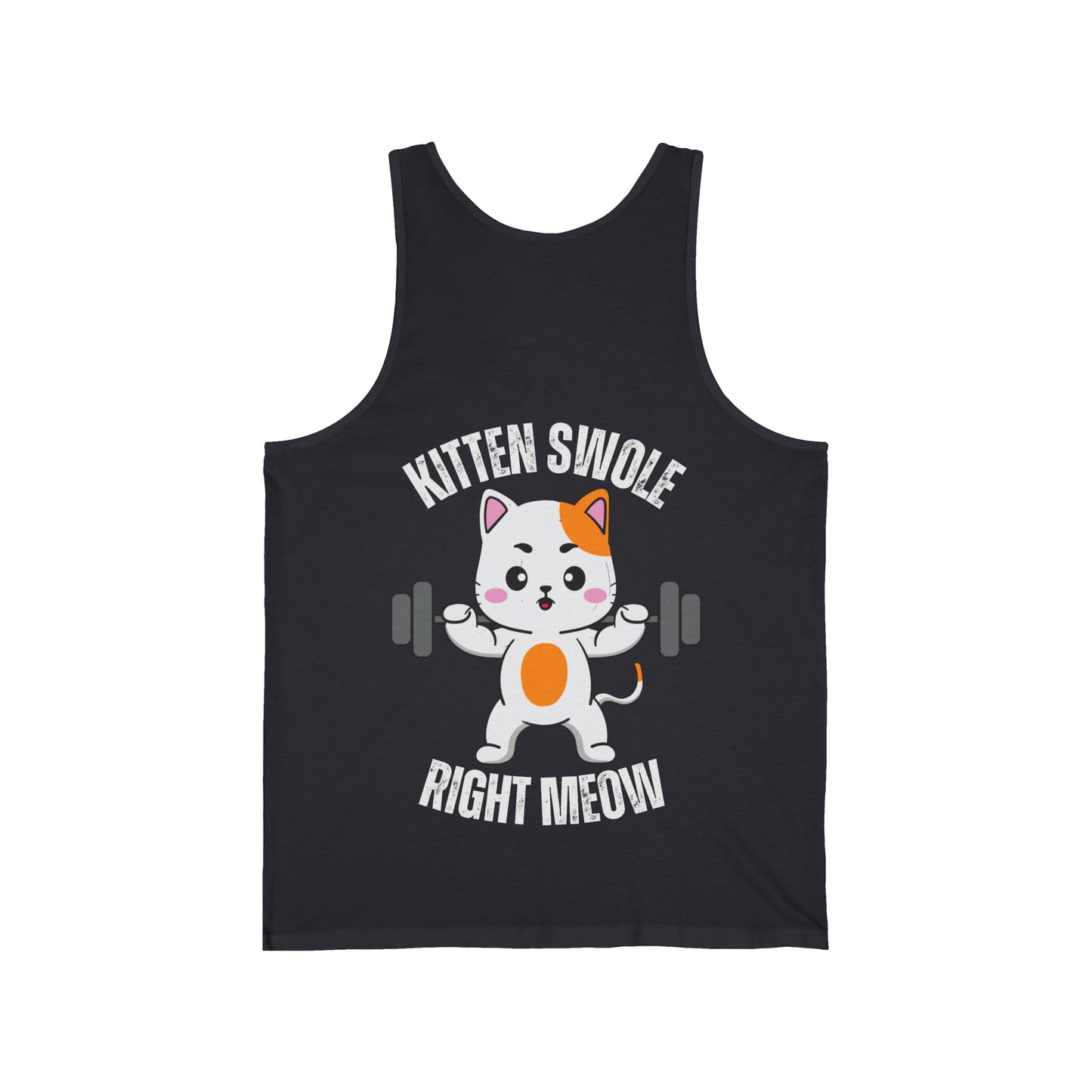 BACK DESIGN Fitness Cat Tank Top Funny Cats Gym Shirt for Workouts Kitty Lifting Heavy Weight Lifting Tanks Powerlifting Tank Tops for Cat Lover gifts