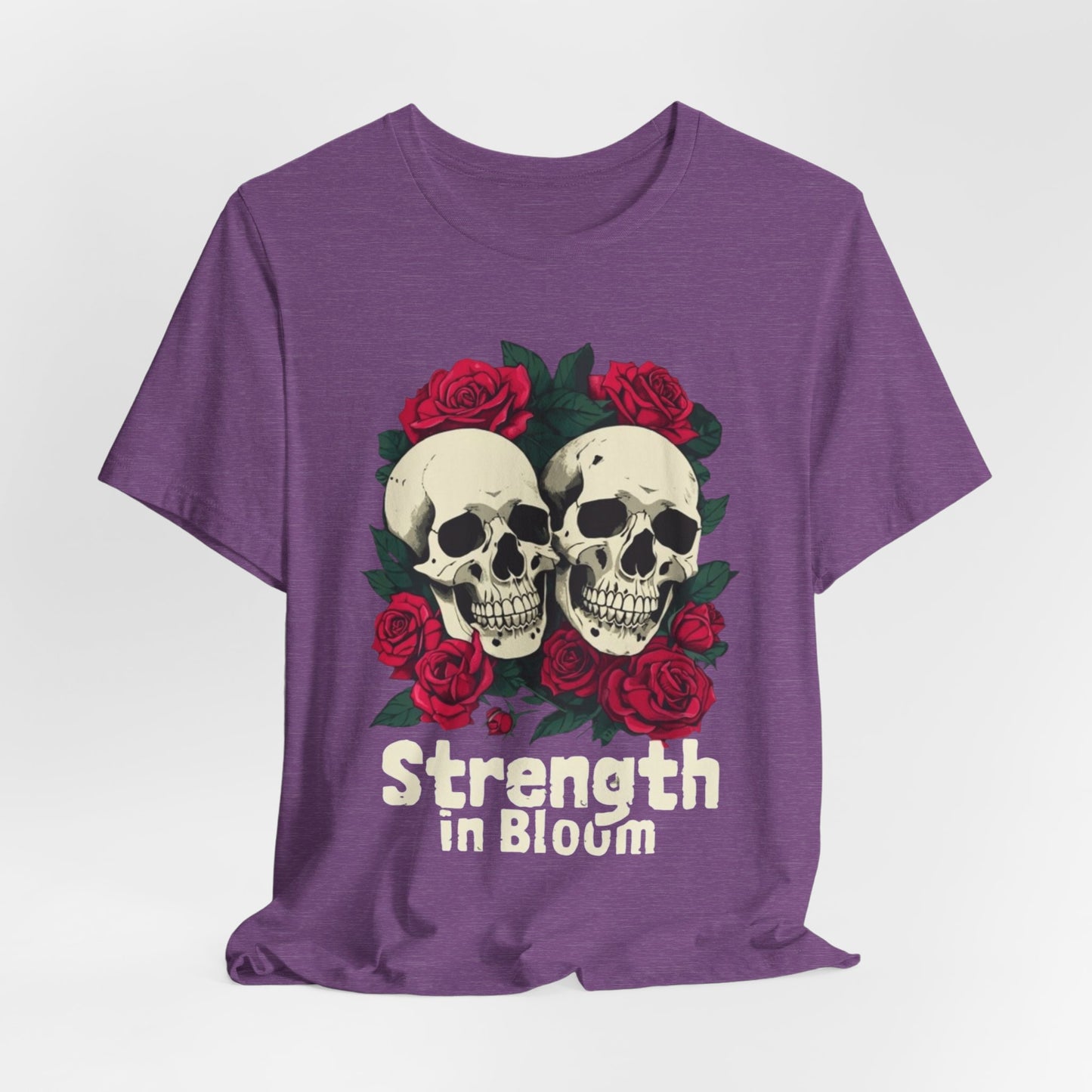Strength in Bloom Gym Shirt, Floral Workout Tee, Fitness Top, Activewear T-Shirt, Exercise Apparel, Gym Lover Gift