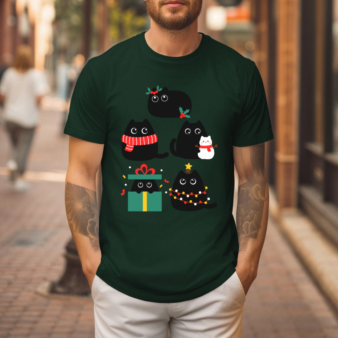 Adorable Cat T Shirt for Christmas presents for Cat Lover TShirts for Wife Christmas gift for Girlfriend gifts for Friends Birthday present