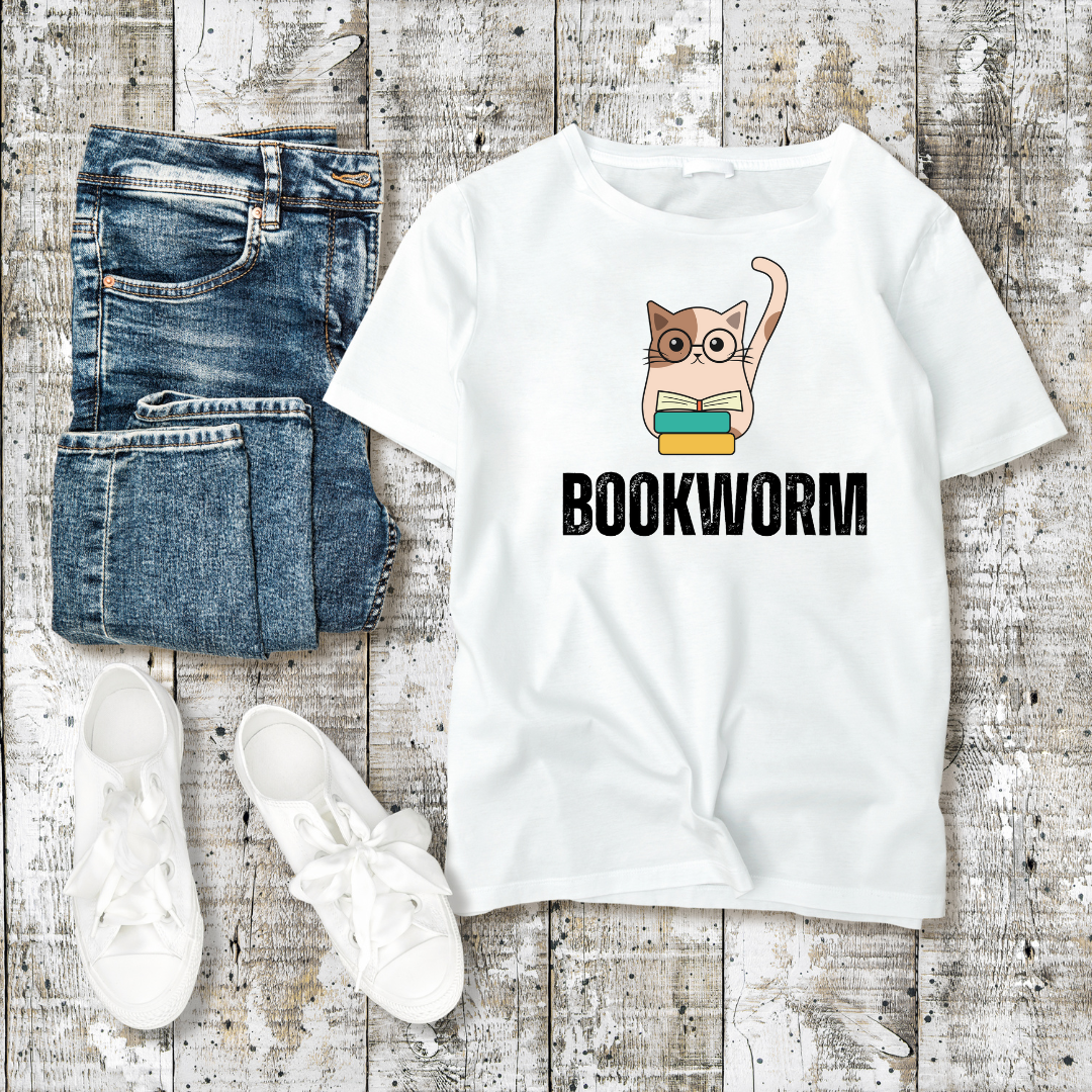 Book Worm Cat T-shirt Bookish shirt for Book Lover gift Cat Lover gift for Cats Mom T Shirt for Women's gifts for English Teacher gifts