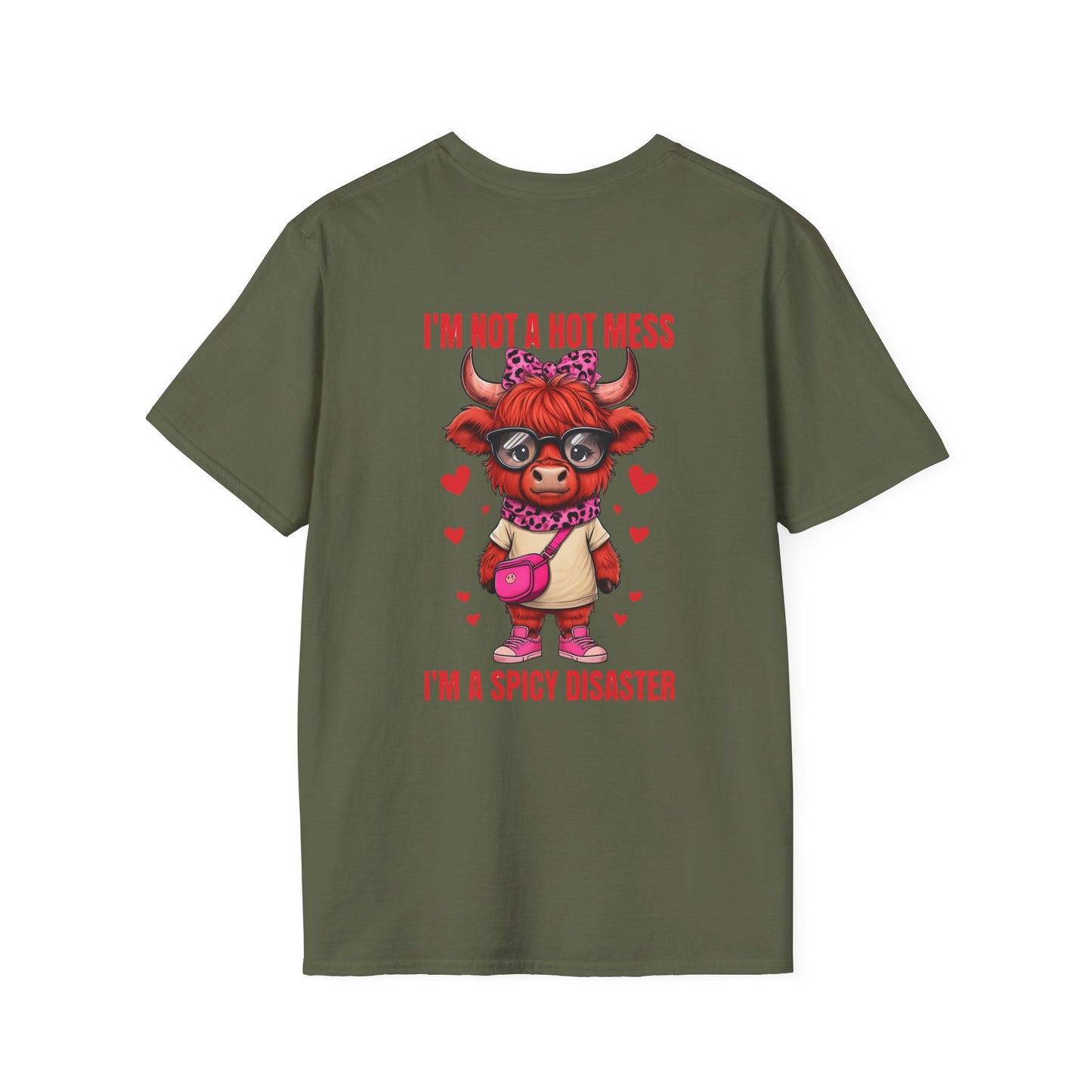 Funny Cow Lover Shirt Cute Cow Tee Spicy Disaster Tee,Animal Gift Shirt Sarcastic Cow Graphic Top Farm Life Clothing for Cow Lovers