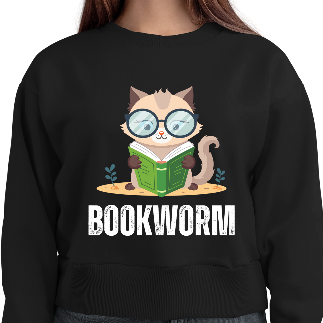 Cozy Sweatshirt for Cat Lover gift for Book Lover gift for Bookworm Pullover Sweatshirt for Her gifts - Cute Cat Reading a Book sweater
