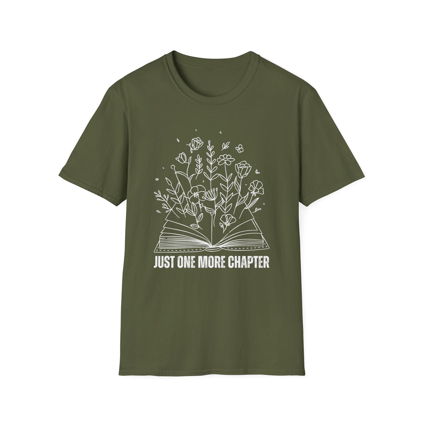 Just One More Chapter T Shirt Bookish Shirts BookWorm Floral Print Tee Book Addict T-Shirt - Reading Lover gift for Reader Shirt Librarian gift for Mom gifts for Library