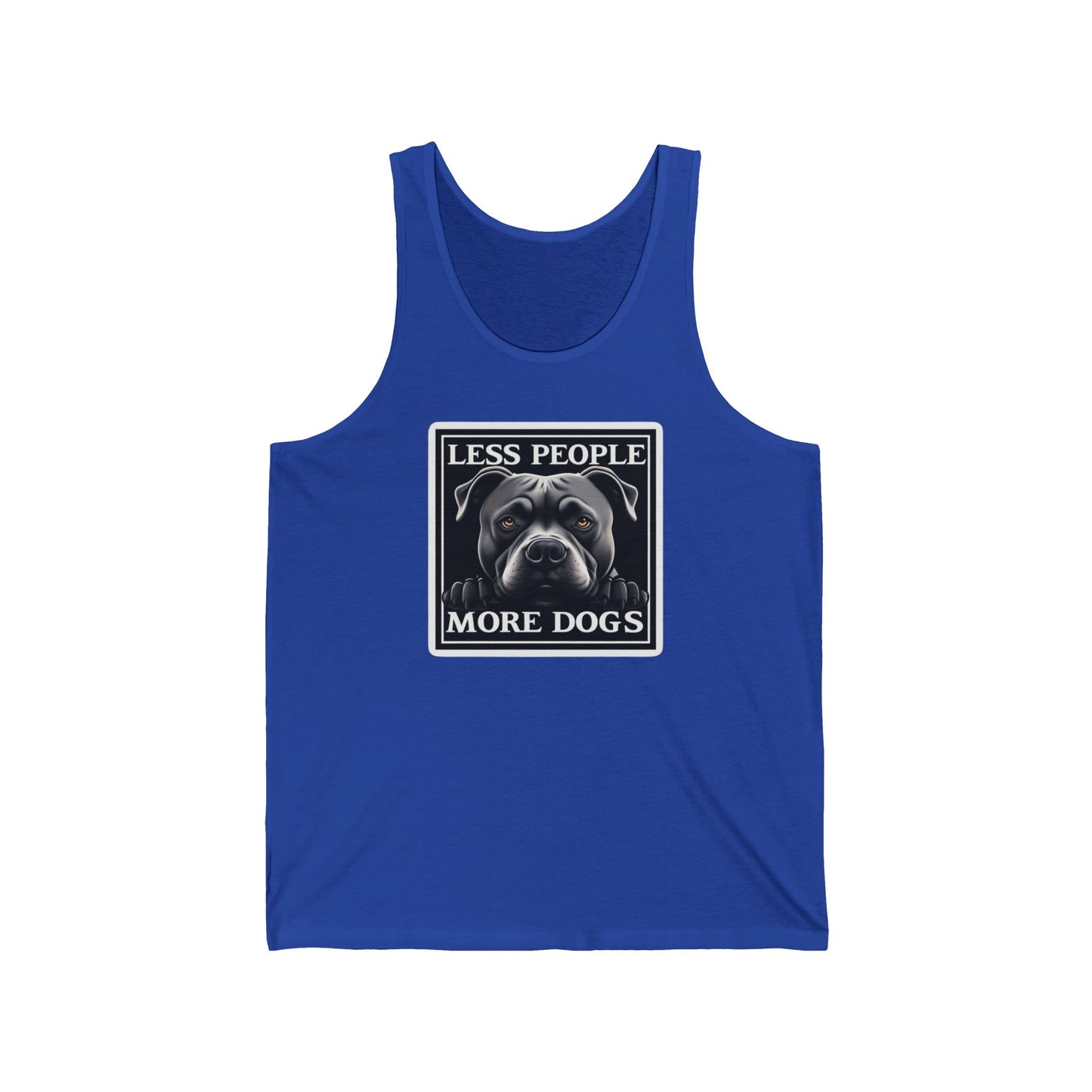 Pit Bull Owner Tank Top, Less People More Dogs Shirt, Unisex Jersey Tank for Dog Lovers, Cute Puppy Gift, Sleeveless Tee, Dog Mom Apparel