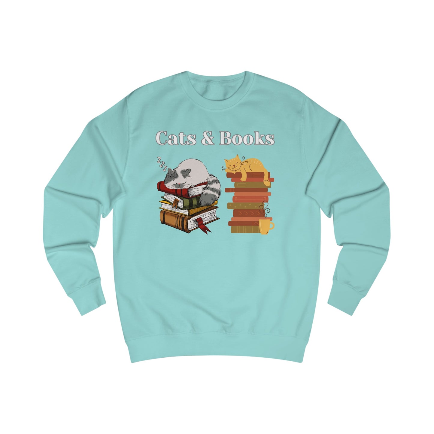 Cats and Books Fanatic Sweatshirt for Reading Lovers and Cat Lover gift ideas for Bookworms Bookish Sweatshirts Funny Kitty Cats