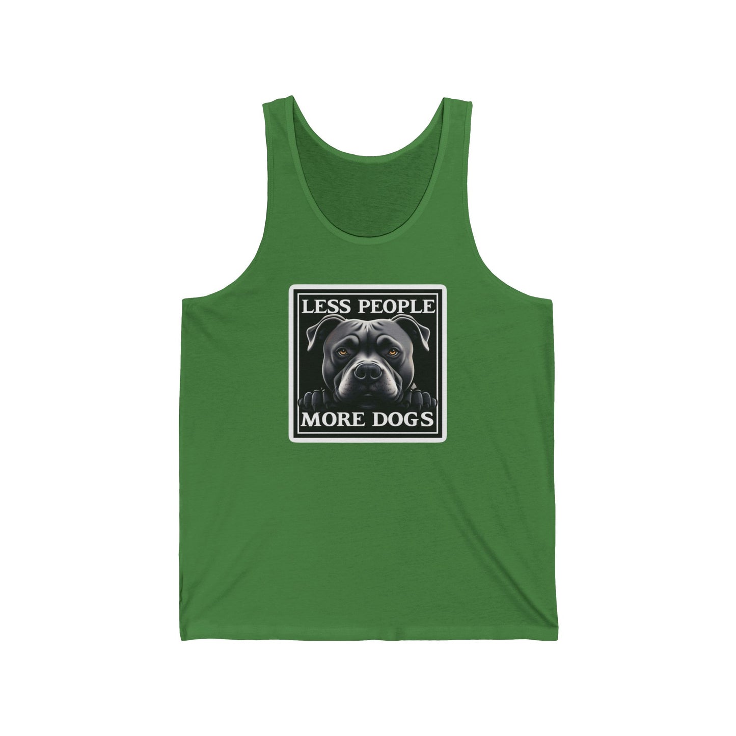 Pit Bull Owner Tank Top, Less People More Dogs Shirt, Unisex Jersey Tank for Dog Lovers, Cute Puppy Gift, Sleeveless Tee, Dog Mom Apparel