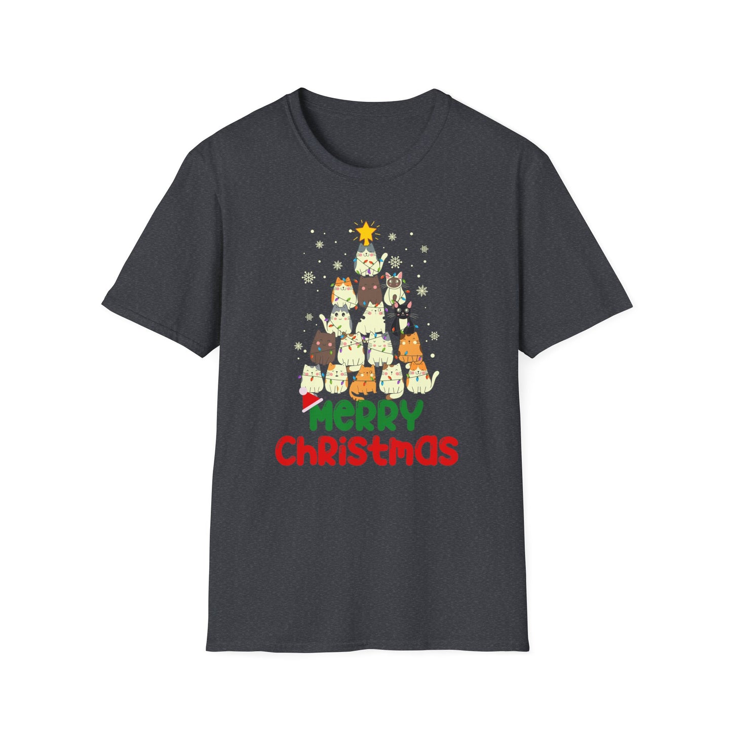 Merry Christmas Shirt for Cat Lovers gift for Christmas Cats Tshirts for Cat Mom gifts for Funny Christmas present for Women gift for Her