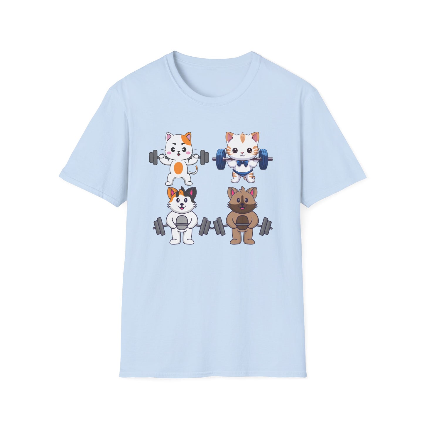 Funny Cat T shirt Funny Shirt for Cat Lover Gift Gym Bro Cats Cute cats working out tee! Cute Cat T-shirt