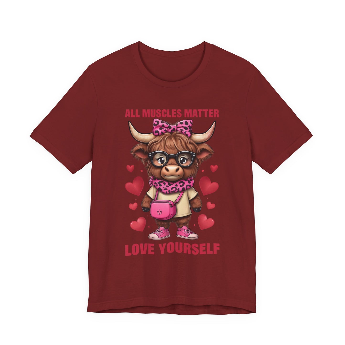 All Muscles Matter Love Yourself Gym Shirt, Workout Gift Ideas, Unisex Tee, Fitness Top, Exercise T-Shirt, Inspirational Apparel