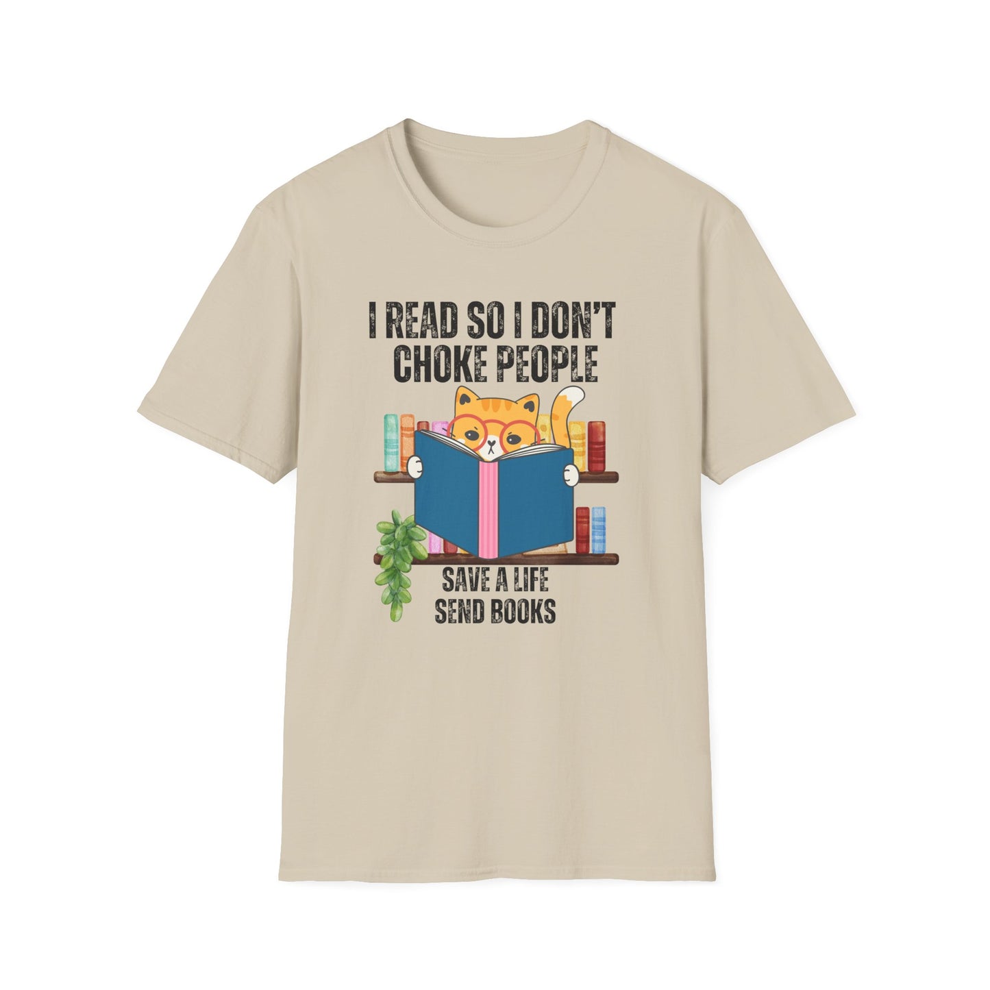 Cat Book Shirts for Reading Lover gift for Cat Mom gifts for Bookworm T-shirts Funny Bookish T Shirt I read so I don't choke people