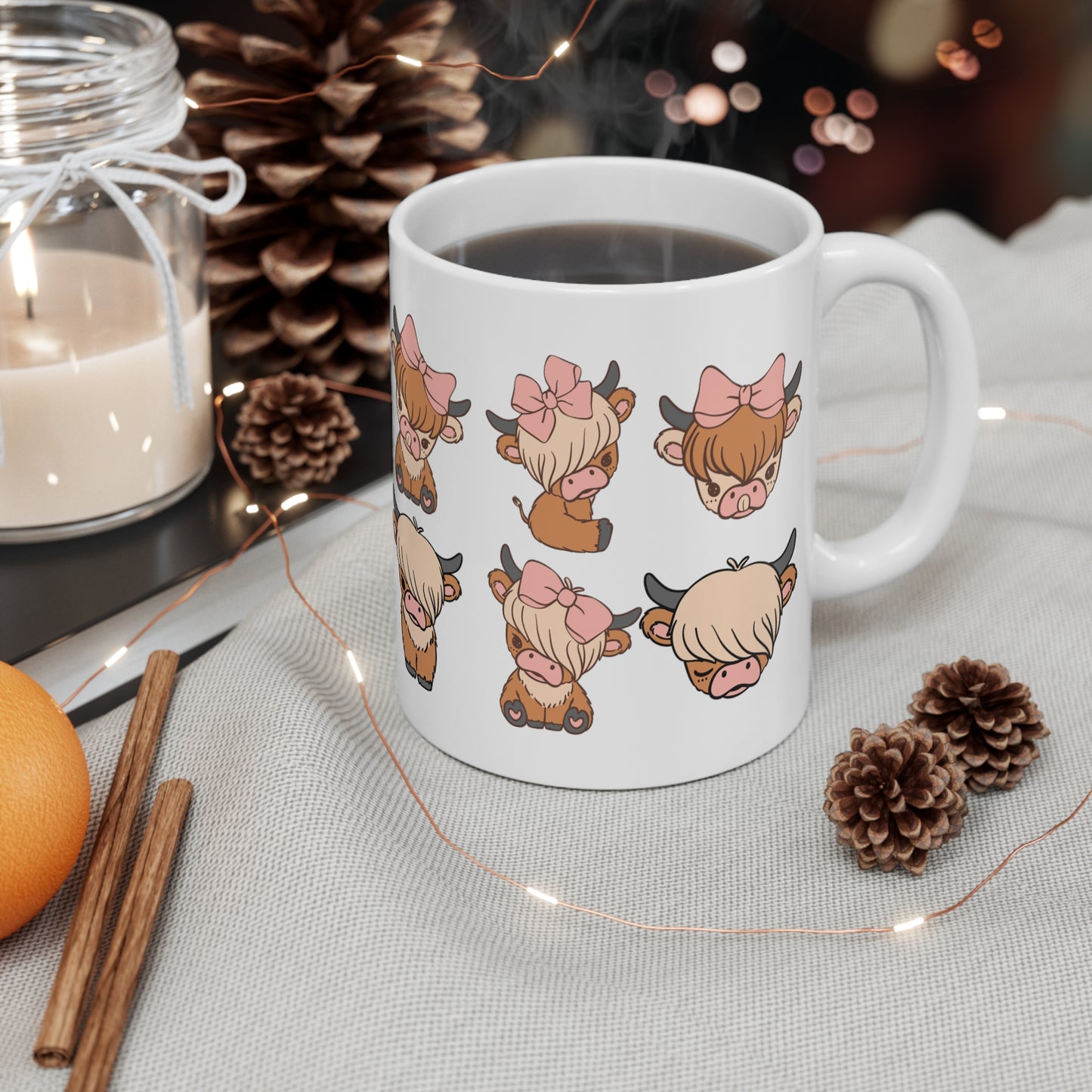 Highland Cow Mug for Farmer's Gifts for Cow Lovers gift Cow Face Coffee Mug Cow Face Cow Cup Cute Cow Mugs for Cow Print gifts Cow Theme