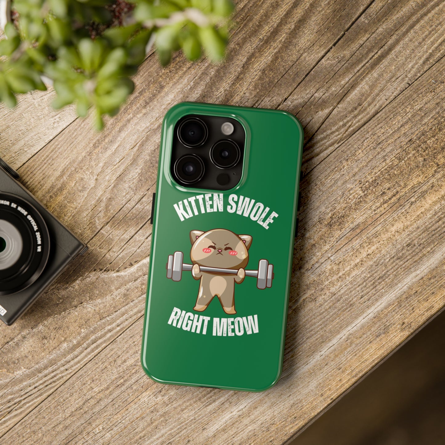 Funny Cat iPhone case for Gym Lover gift Cat Weightlifting Cat Lifting Weights Phone case for Workout Lover gift for Fitness enthusiast