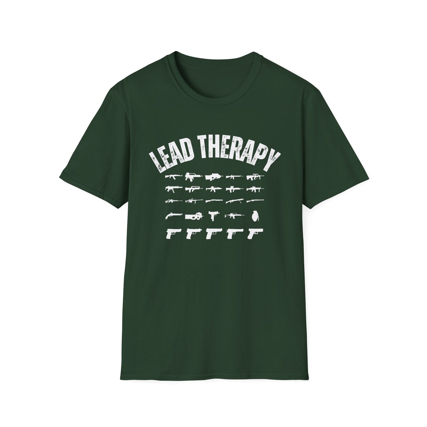 Gun Lover Lead Therapy Shooting Range Unisex Softstyle T-Shirt, Cool Second Amendment Tee, Gun Enthusiast Gift, Firearms Clothing, Pro-2A