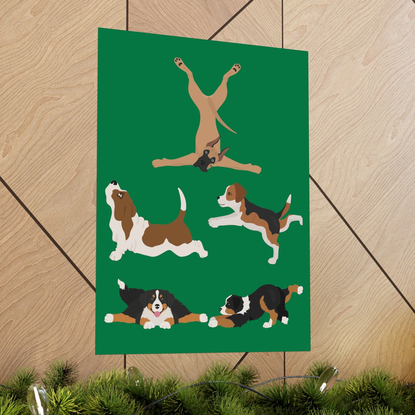 Gym Poster for Yoga Lover gift for Yogi Dog Mom Posters Funny Dogs Doing Yoga Wall Art for Home Gym gifts for Dog Lover Workout Studio