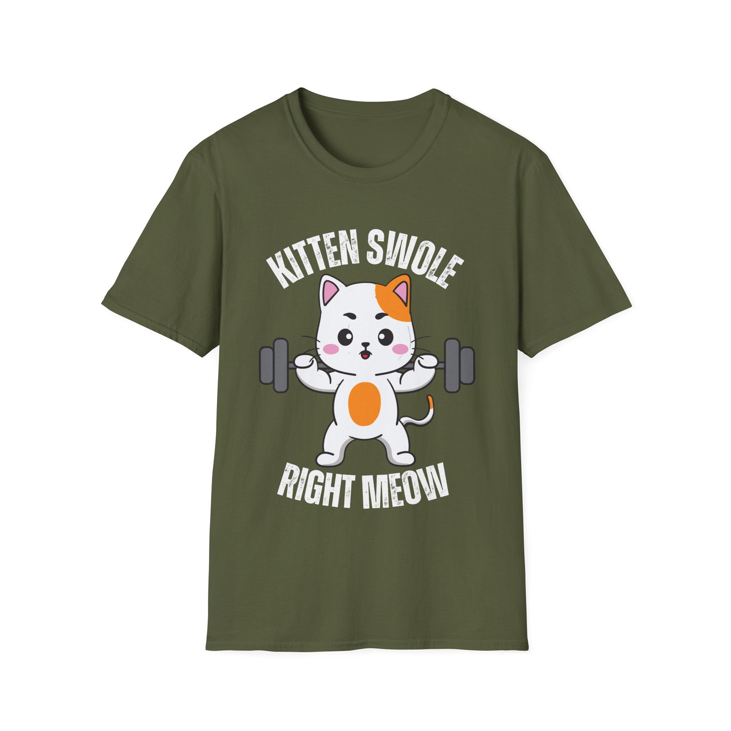 KITTEN Swole Right MEOW Cat T-shirt of Cat Lover gifts for Workout Lover, Funny Cat working out Shirt for Gym Lover gift