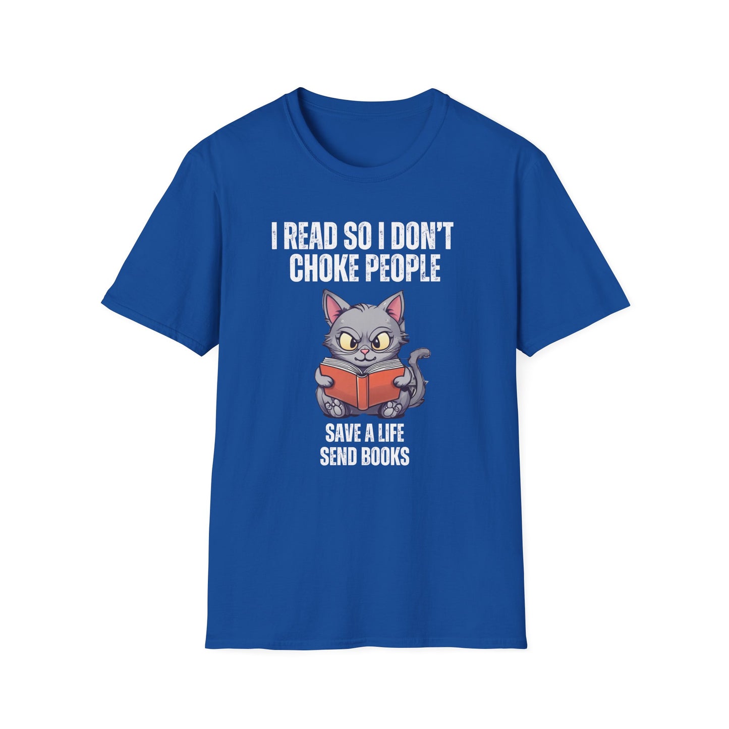 Angry Cat Reading T-shirt Funny Kitty Shirts for Reader gift Book Lover gifts for Bookish T Shirts Save A Life Send Books Book Pun T Shirt