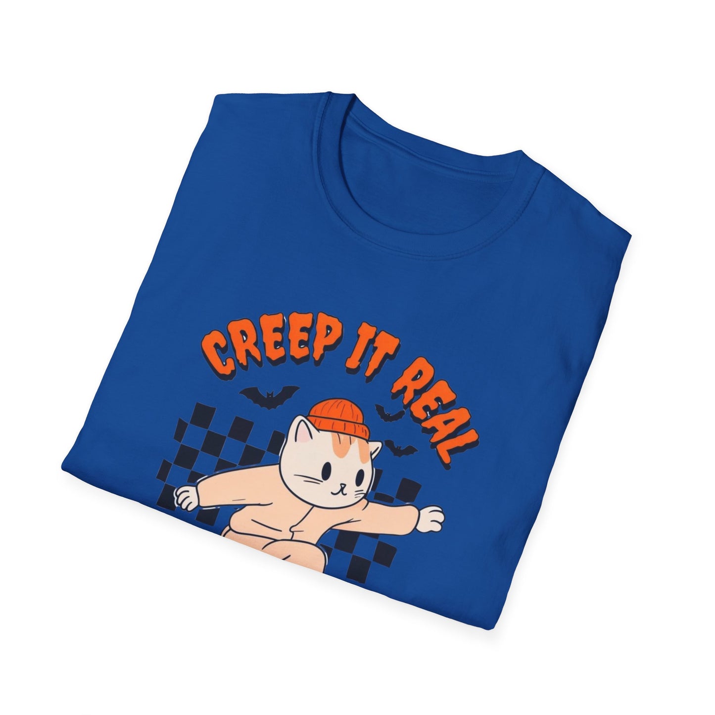 Creep It Real Tshirt Halloween T-shirt Ghost Skateboarding Shirt Halloween T Shirt for Skater gift for Cat Lover gifts Cat Halloween T-shirt
