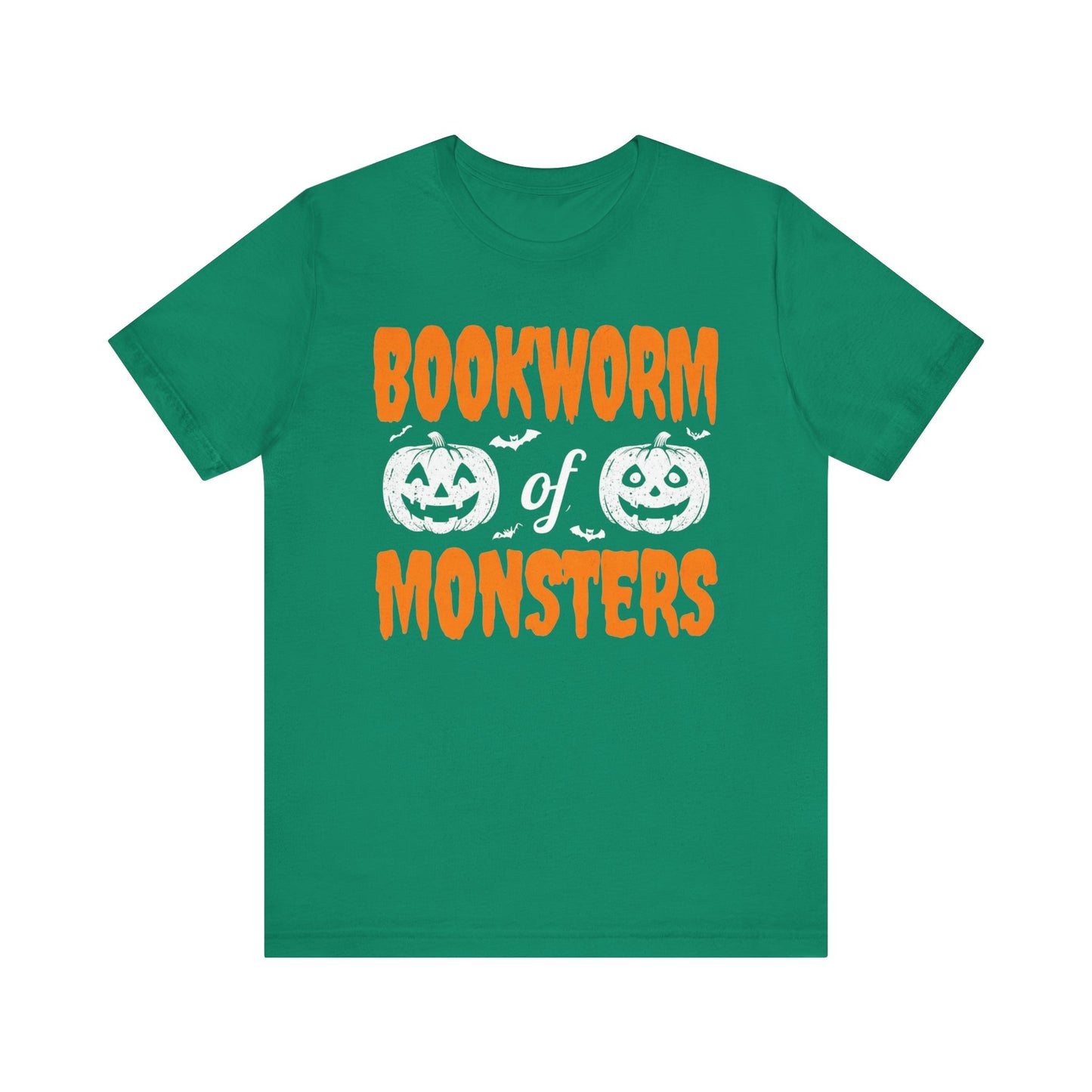 Bookworm of Monsters Halloween Tee, Reading Lover T-Shirt, Unisex Jersey Shirt, Halloween Book Shirt, Monster Lover Gift