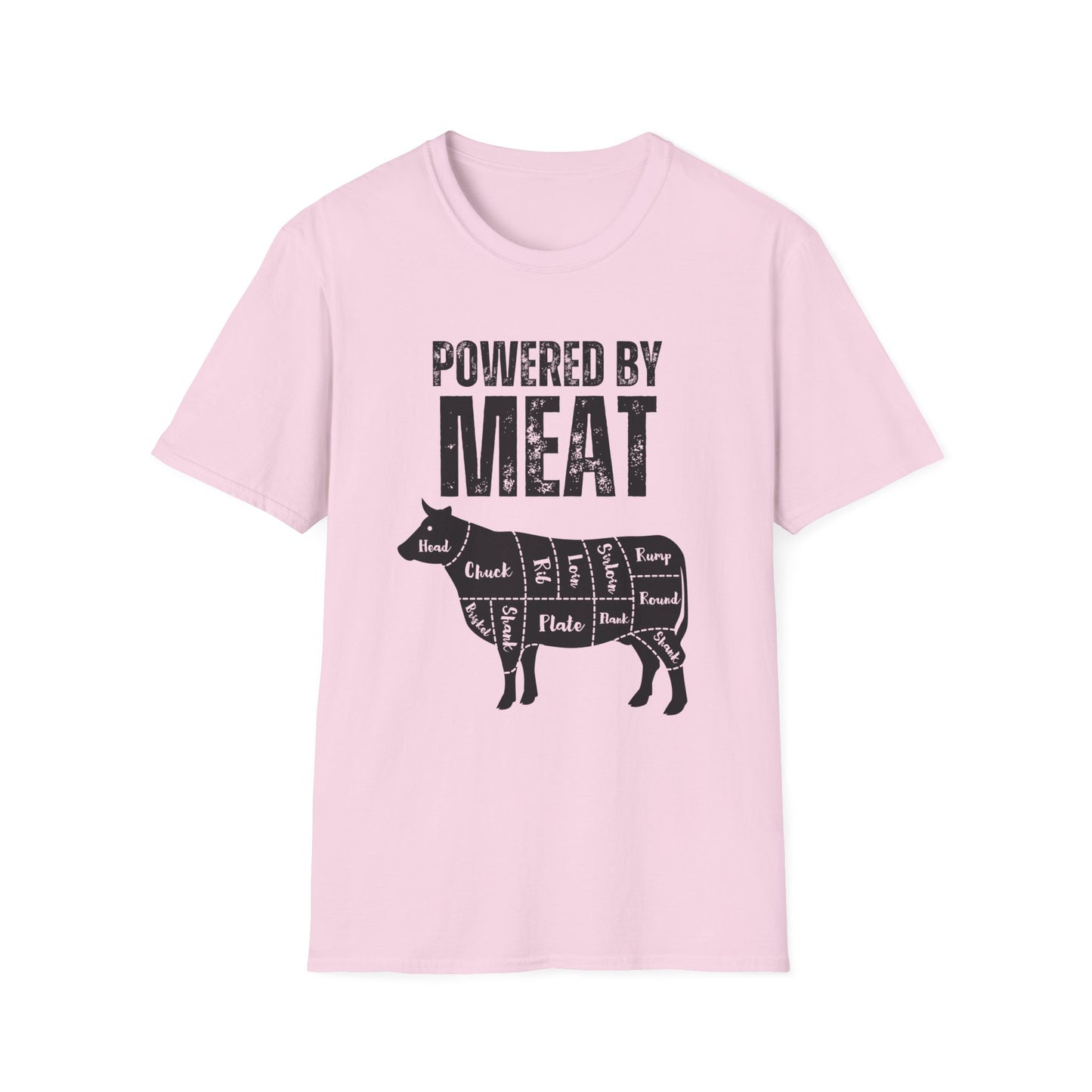 Powered By Meat T-shirt Funny Food T Shirt for Foodie gift for Her gifts for Friends Meat Lover gift for Carnivore Shirt