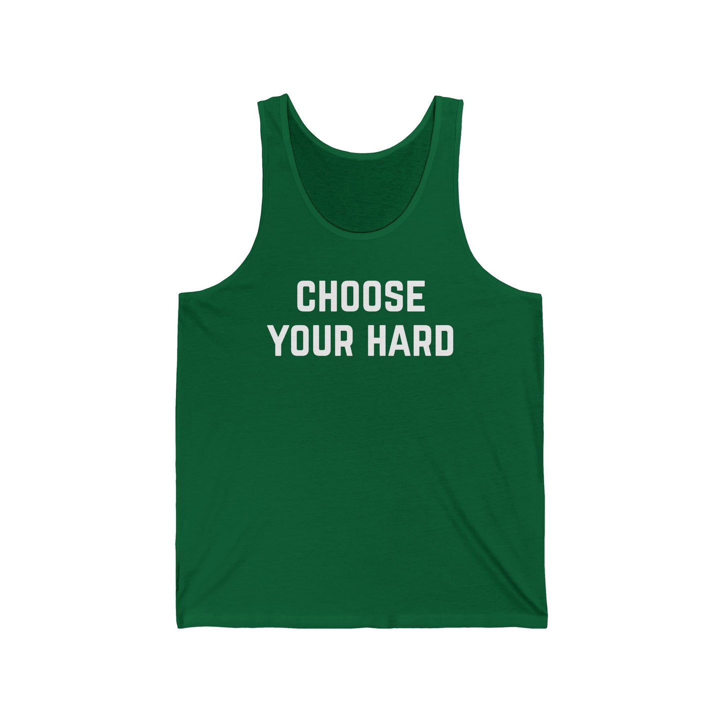 Motivational Gym Tank Top, Unisex Workout Shirt, Fitness Sleeveless Tee, Inspirational Muscle Tank, Choose Your Hard Tank Top