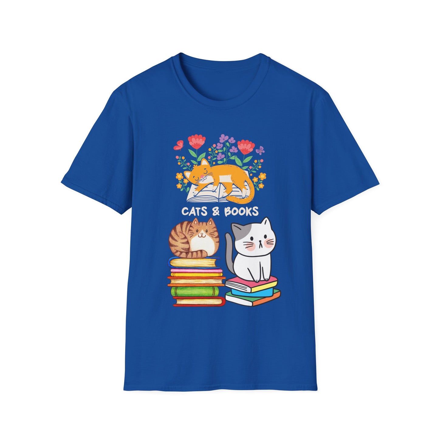 Reading Cats T shirt for Cat Lover gift Book Lover gift Reader T shirt Cute Cat Shirt for Cat Mom Gift Cats and Flowers Cats and Books Tee