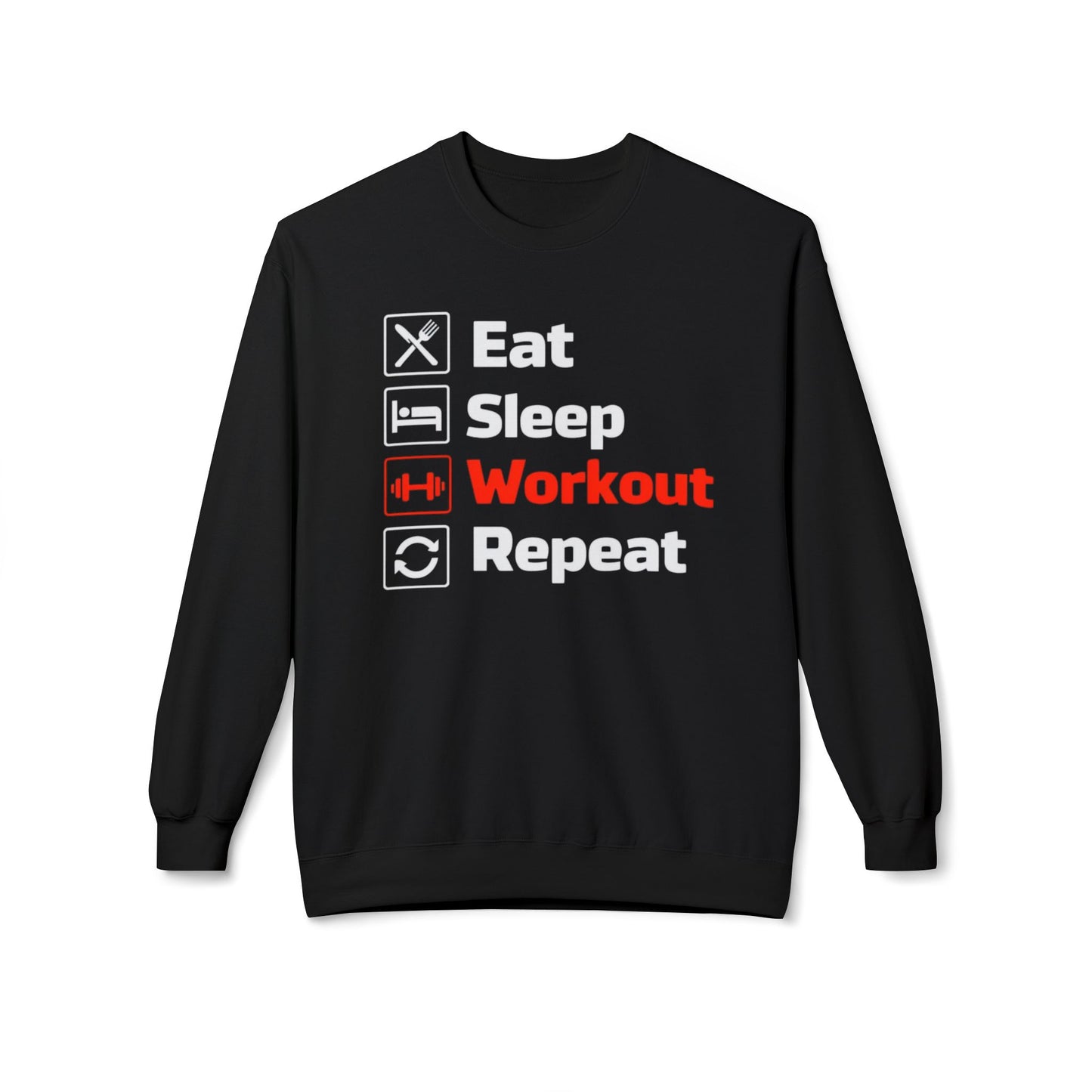 Workout Sweater for Gym Love Sweatshirts for Fitness Lovers Sweatshirt for Eat Sleep Workout Repeat Top for Gym Rat gift ideas Cross Fit