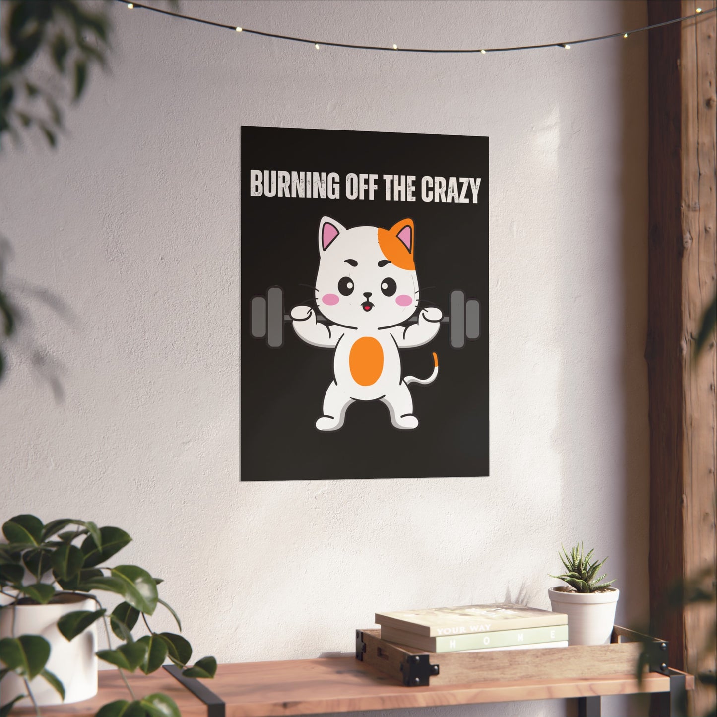Gym Poster for Cat Lovers gifts for Kitty Cats Lifting Weights Posters for Gym Rat Workout Lover gift Powerlifting CrossFit Wall Art