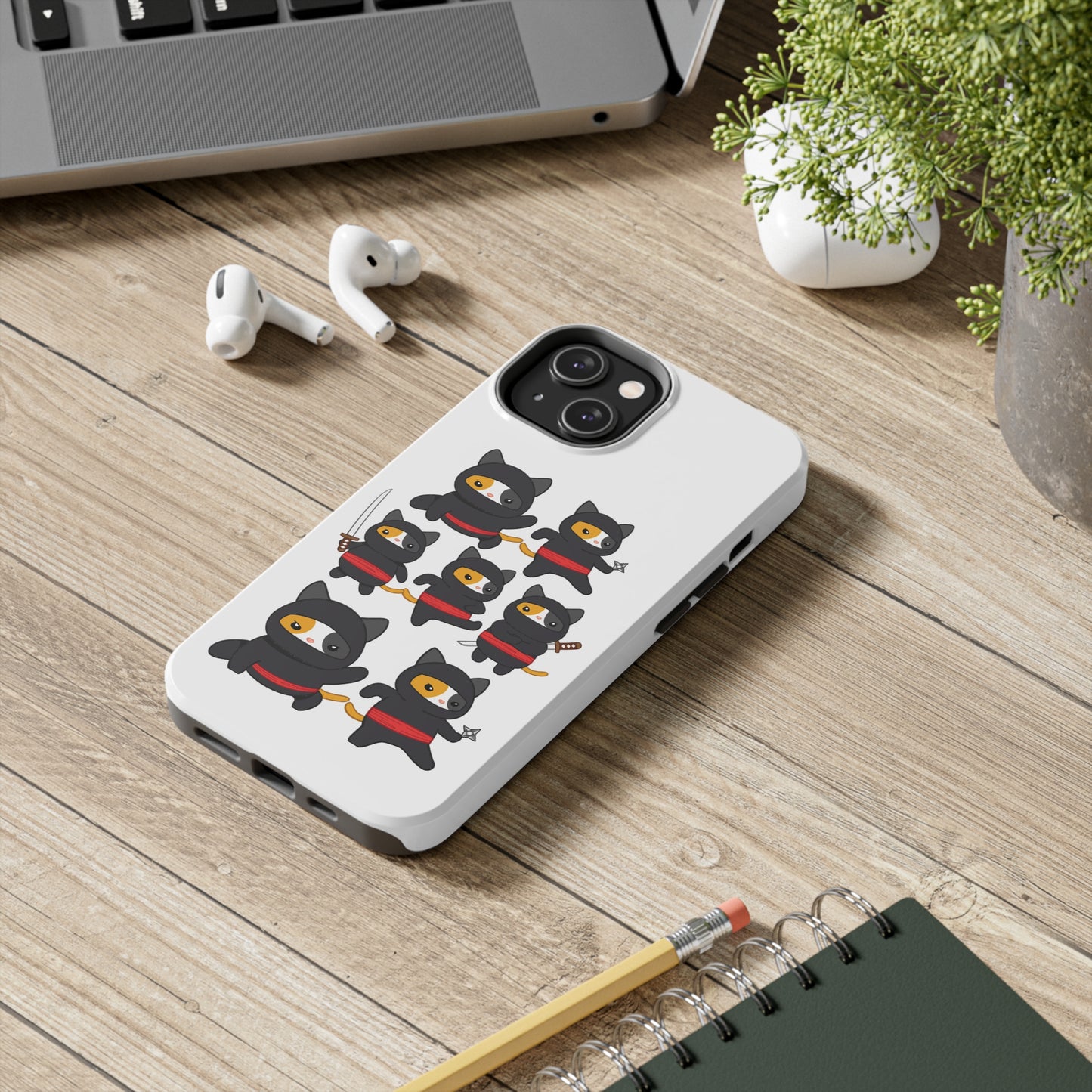 Funny Cat iPhone case for Cat Lover gift for Cat Mom gift Funny Cat Phone Case NINJA CATS Case