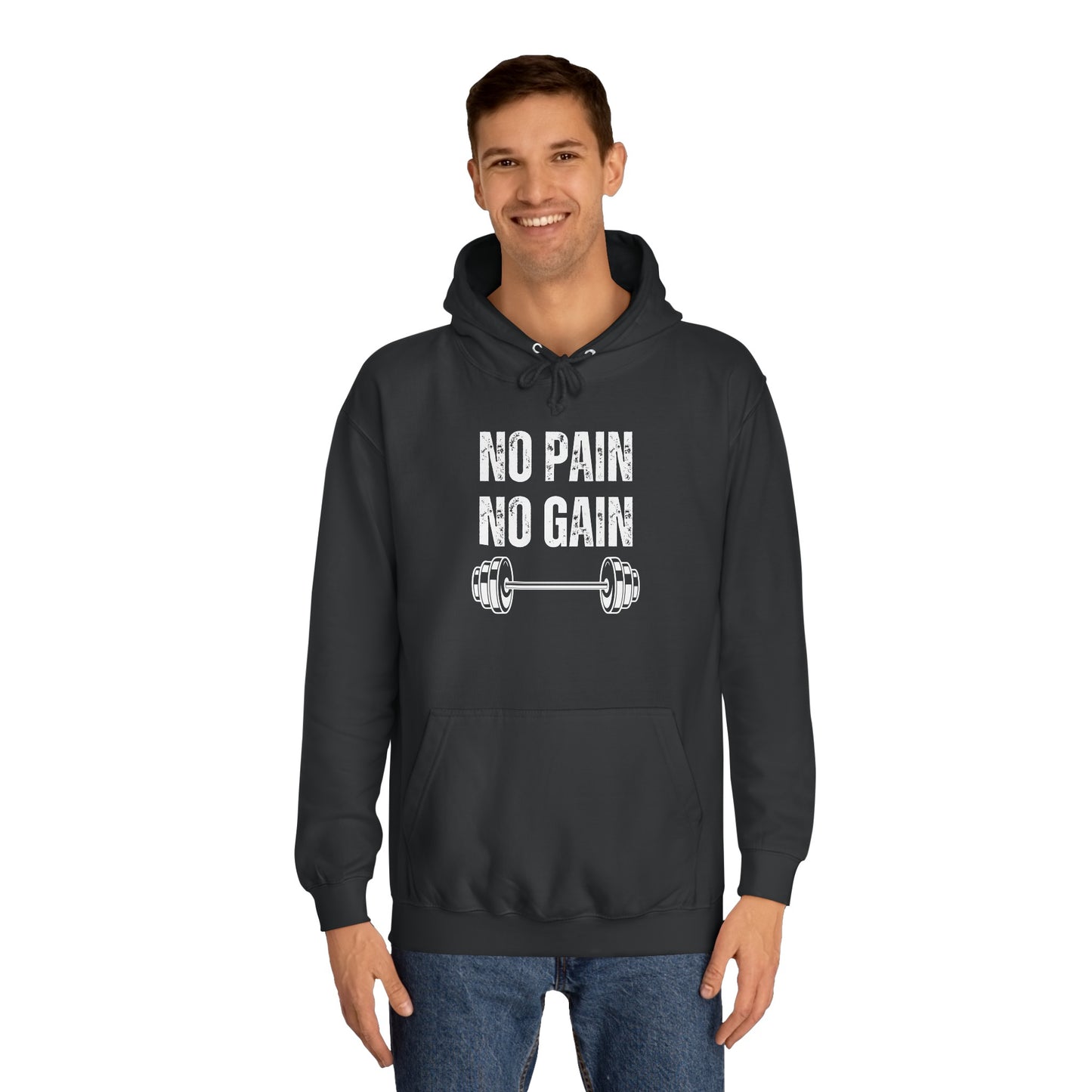 Gym Hoodie for Fitness Lover gift for Workout Lover gift for Powerlifting Hoodie Weightlifting Enthusiast NO PAIN No GAIN Hooded Sweatshirt