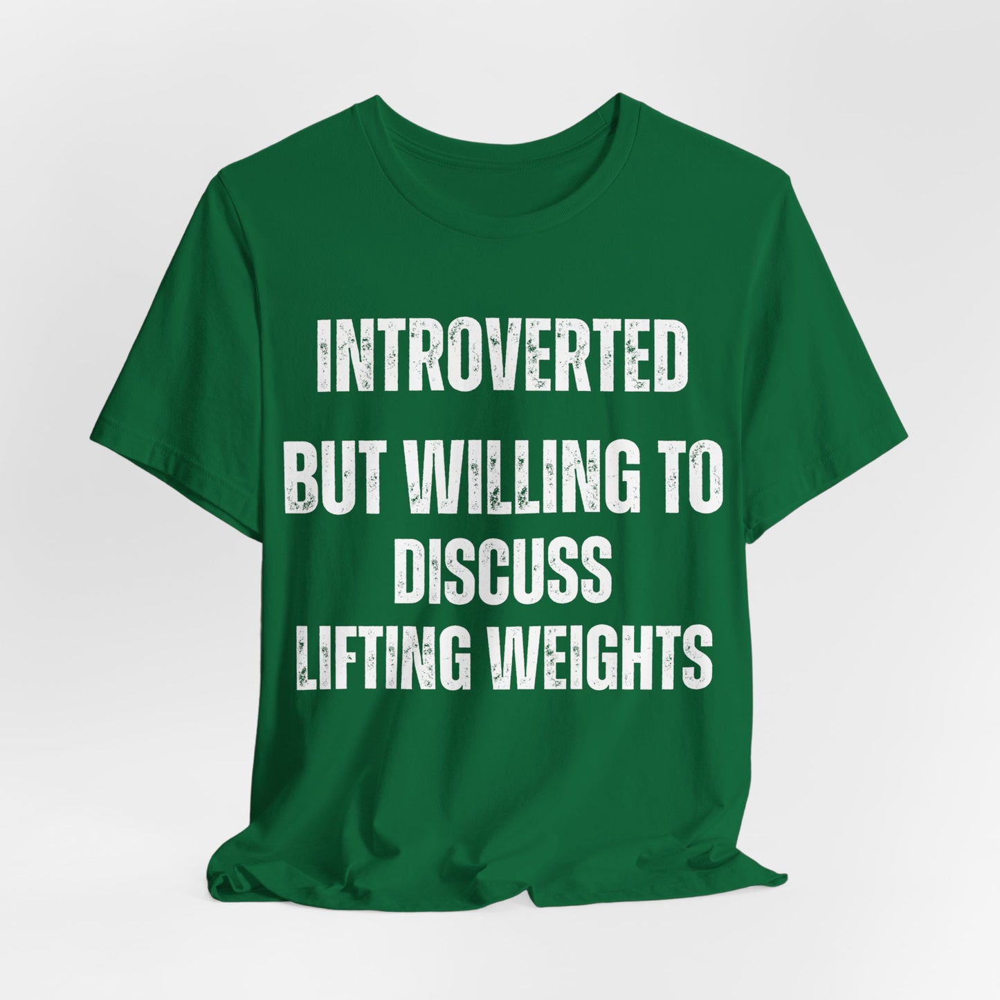 Funny Workout T-shirt for Gym Rat gifts for Personal Trainer Shirt - Introverted But Willing to Discuss Lifting Weights Introvert Shirts
