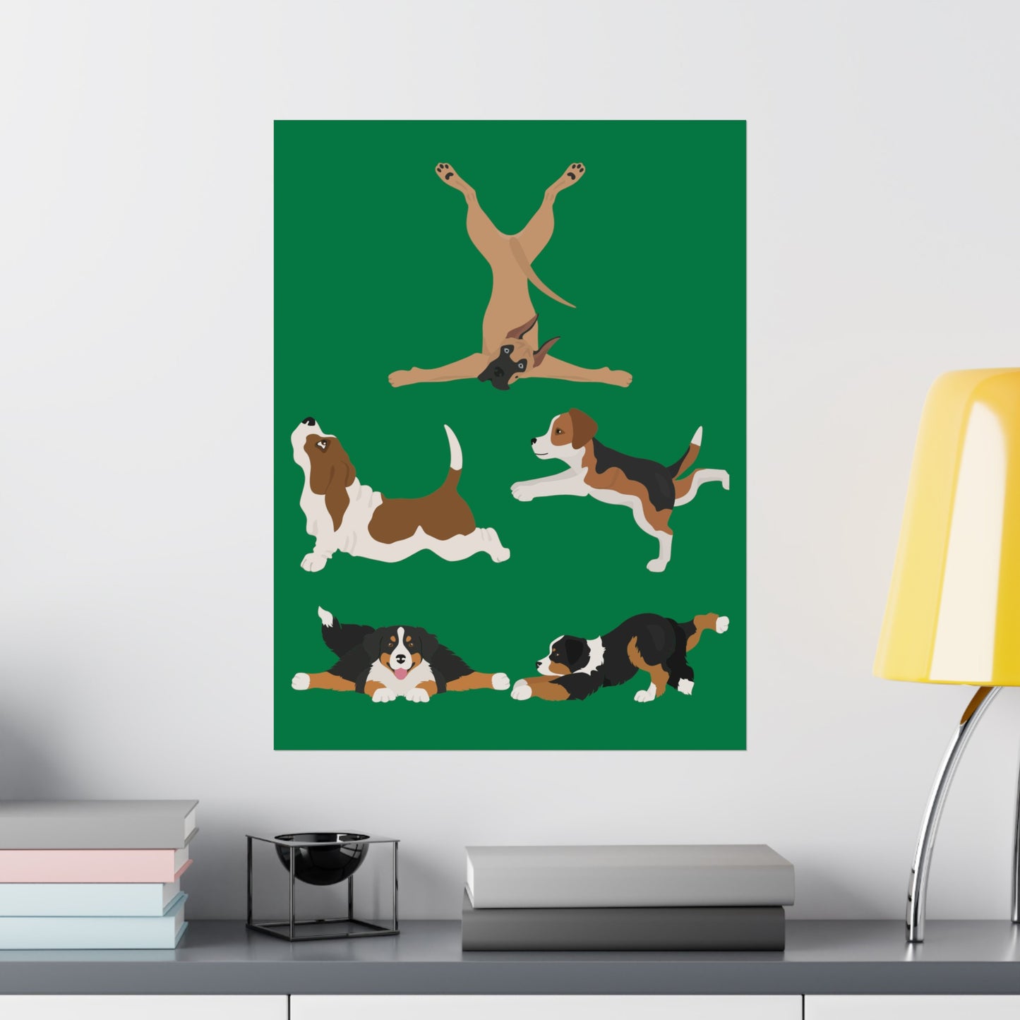 Gym Poster for Yoga Lover gift for Yogi Dog Mom Posters Funny Dogs Doing Yoga Wall Art for Home Gym gifts for Dog Lover Workout Studio