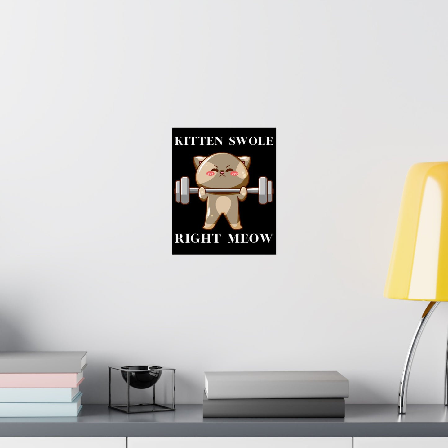 Gym Poster for Cat Lovers gift for Cat Lover gifts for Gym Rat Powerlifter Weightlifter gift ideas for Mom Funny Cat Weightlifting Posters