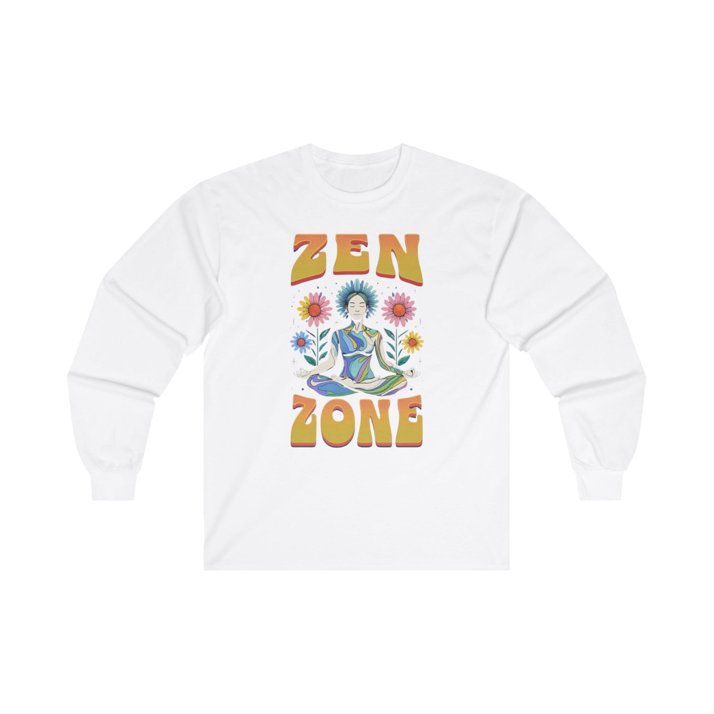 Zen Zone Yoga TShirt for Yoga Lover gifts for Christmas present for yogi gift for Womens Yoga Top Long Sleeved Yoga TShirts Long Sleeve