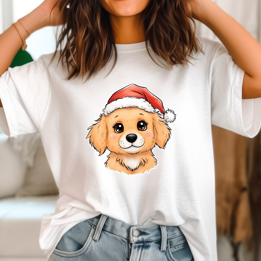 Puppy Christmas Tee Shirt for Dog Lover present for Christmas Dog Tees for Holiday Party T Shirt Cute Puppy TShirt for Dog Mom present