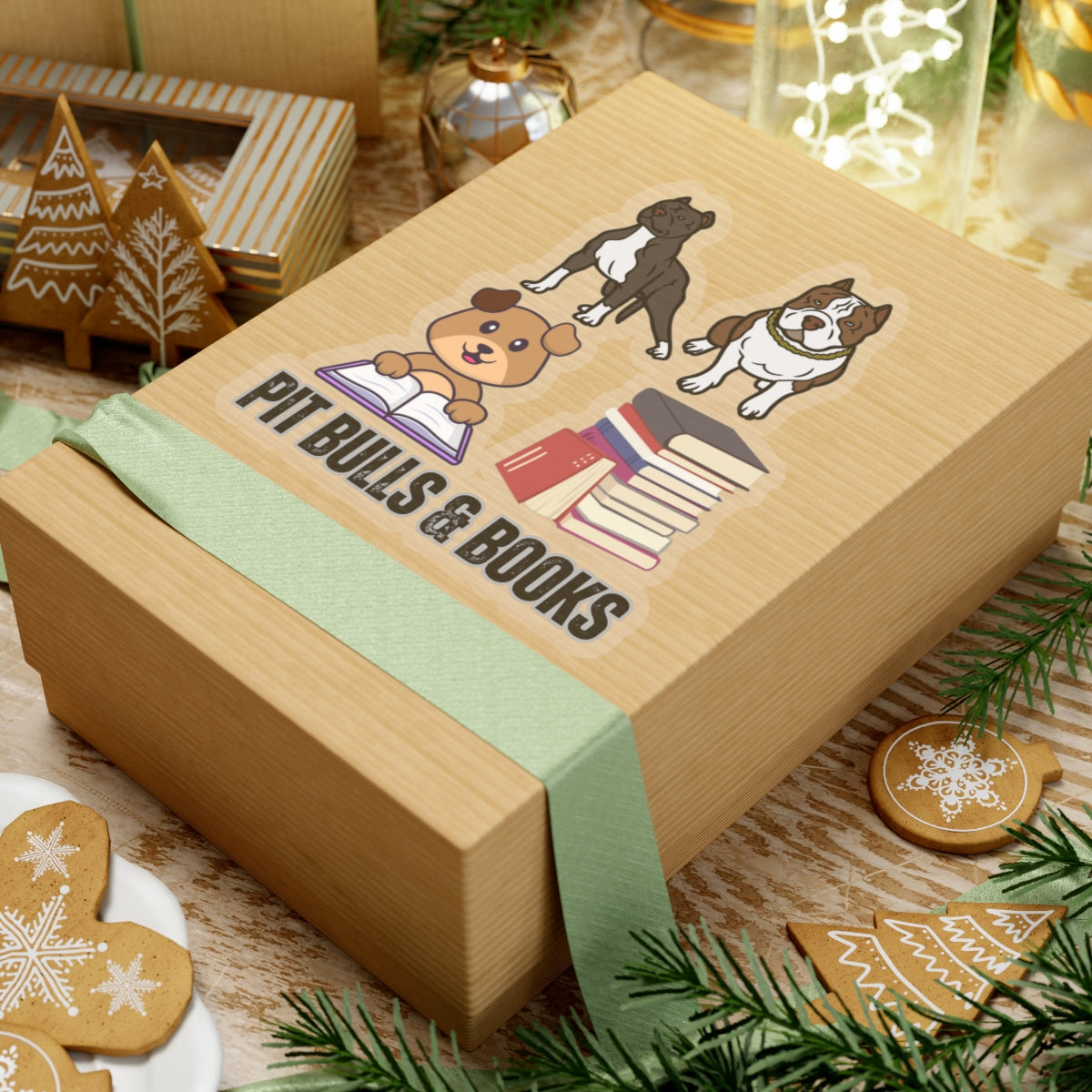 Pit Bull Sticker for Dog Lover gift for Pit Bull Mom gift for Pit Bull Lover for Book Lover sticker, Pit Bulls and Books Sticker