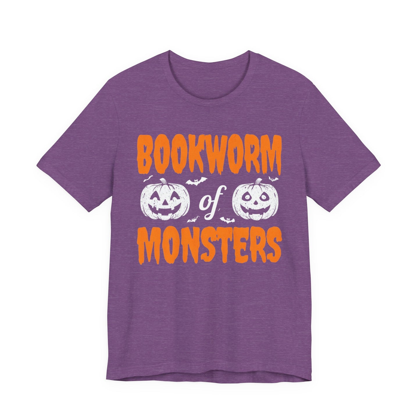 Bookworm of Monsters Halloween Tee, Reading Lover T-Shirt, Unisex Jersey Shirt, Halloween Book Shirt, Monster Lover Gift