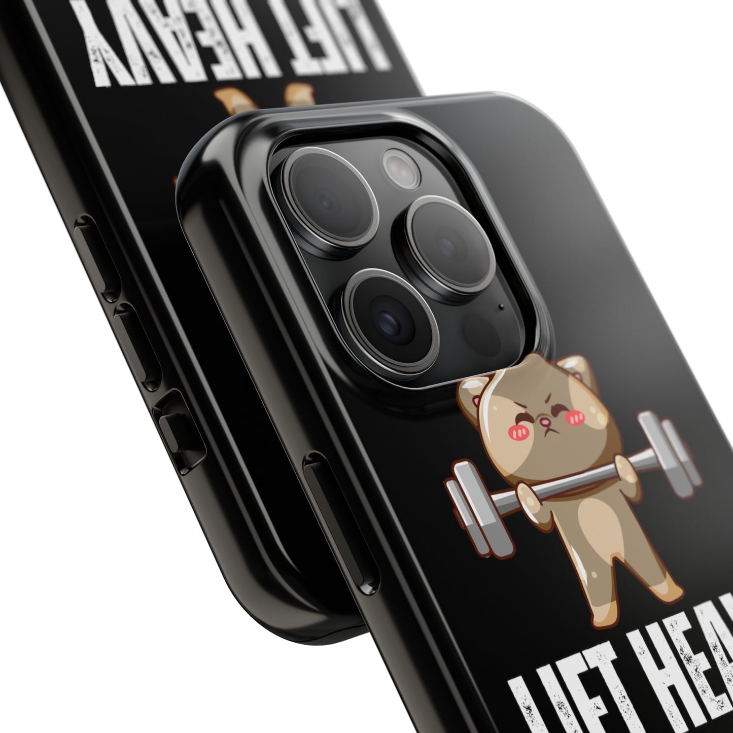 Funny Cat iPhone Case for Gym lover gift for Fitness Lover Cat Lifting Weights Lift HEAVY Pet CATS protective case