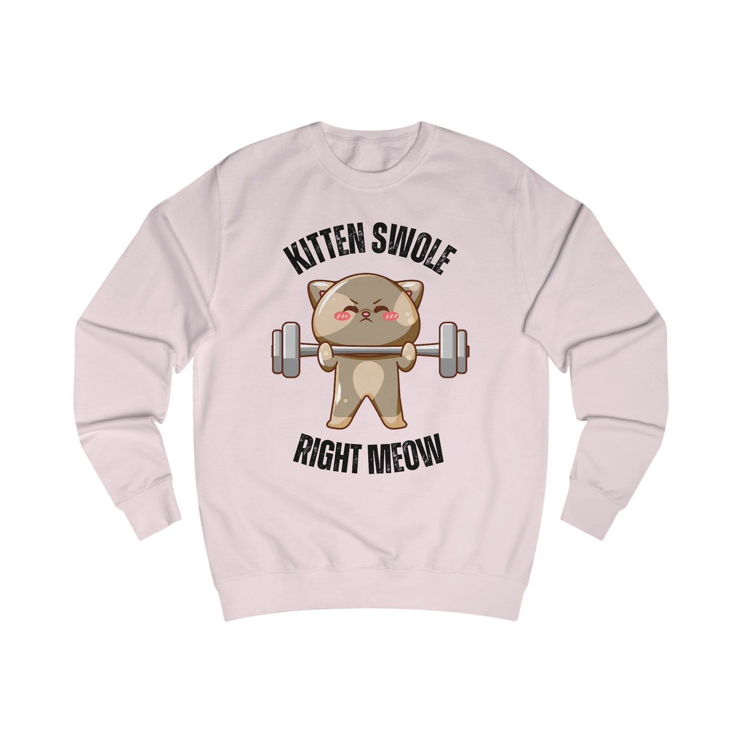 Kitten Swole Right Meow Sweatshirt Funny Cat Pun Sweatshirts Kitty Saying Quote for Gym Lover gifts for Cat Lover Sweatshirt Cute Pullover for Her