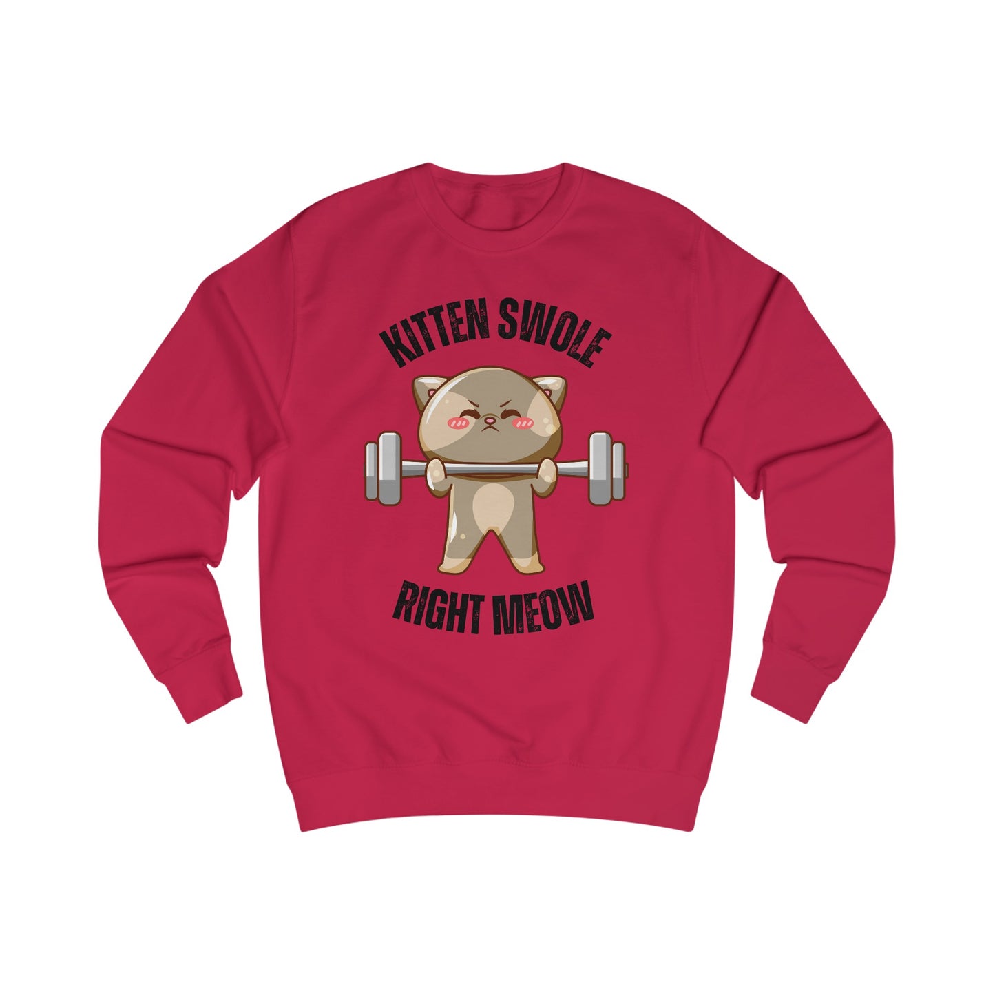 Kitten Swole Right Meow Sweatshirt Funny Cat Pun Sweatshirts Kitty Saying Quote for Gym Lover gifts for Cat Lover Sweatshirt Cute Pullover for Her