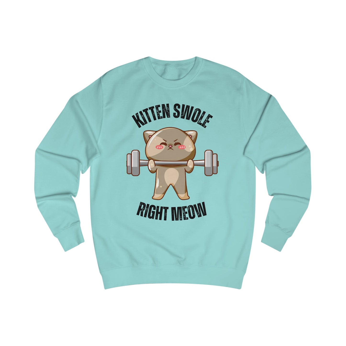 Kitten Swole Right Meow Sweatshirt Funny Cat Pun Sweatshirts Kitty Saying Quote for Gym Lover gifts for Cat Lover Sweatshirt Cute Pullover for Her