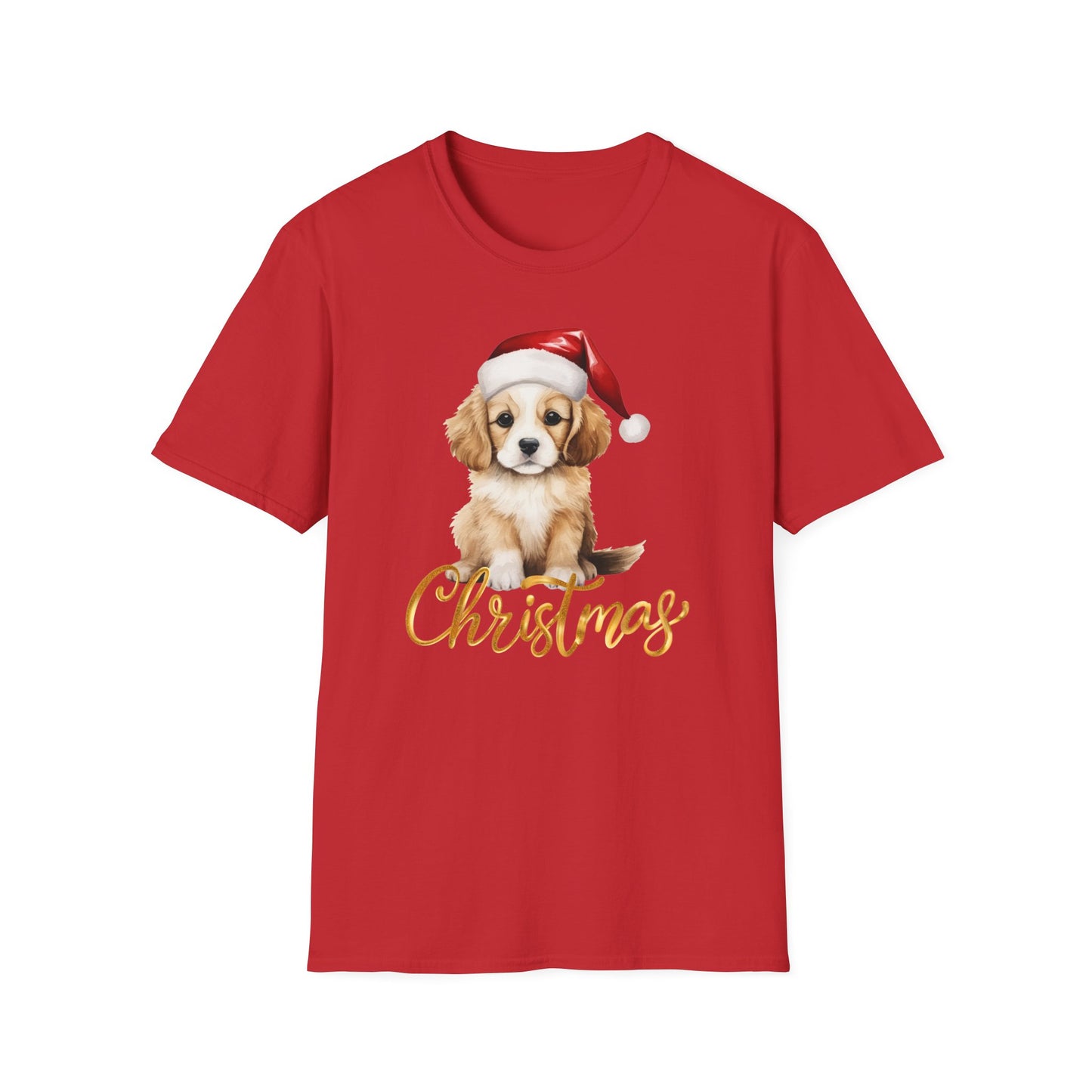 Puppy Christmas T Shirt for Christmas Dog T-shirt for Golden Retriever Mom gifts for Golden retriever Lover gift for Women's Christmas Tee