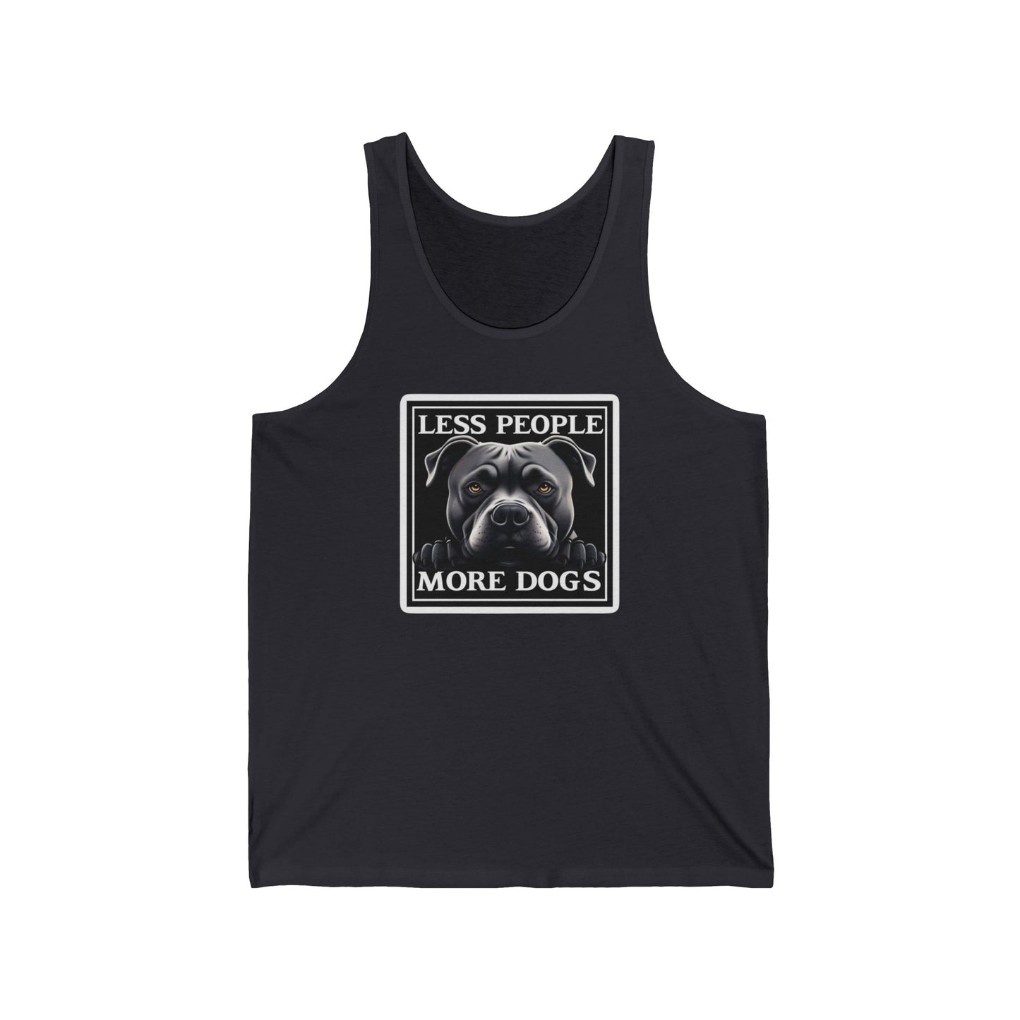 Pit Bull Owner Tank Top, Less People More Dogs Shirt, Unisex Jersey Tank for Dog Lovers, Cute Puppy Gift, Sleeveless Tee, Dog Mom Apparel