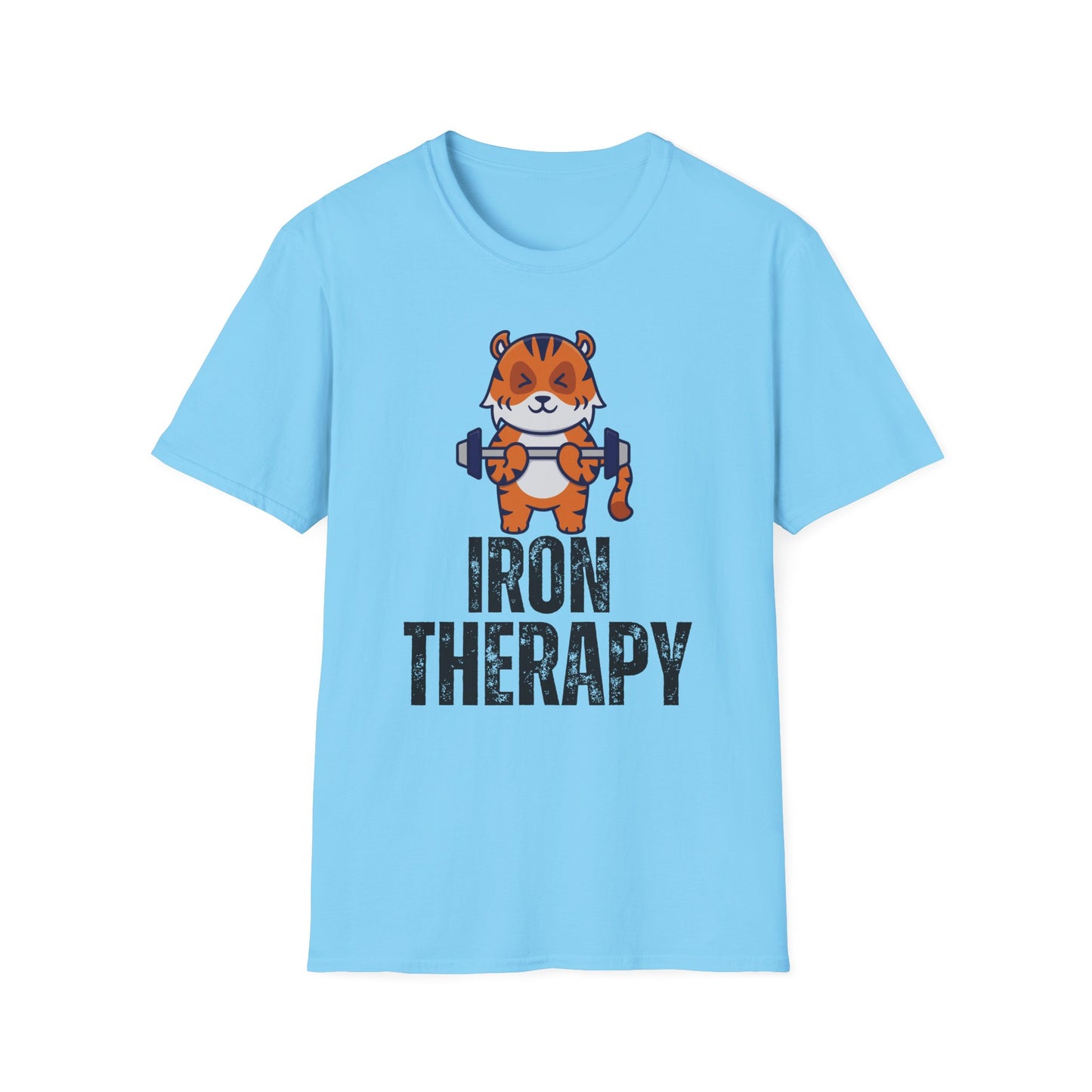 Tiger Working out T-shirt IRON THERAPY T Shirt for Gym Lover gift for Fitness Lover T Shirt for Cross Fit Lover Weightlifting Tee
