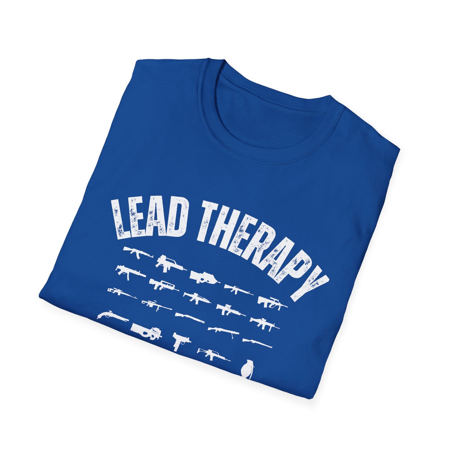 Gun Lover Lead Therapy Shooting Range Unisex Softstyle T-Shirt, Cool Second Amendment Tee, Gun Enthusiast Gift, Firearms Clothing, Pro-2A