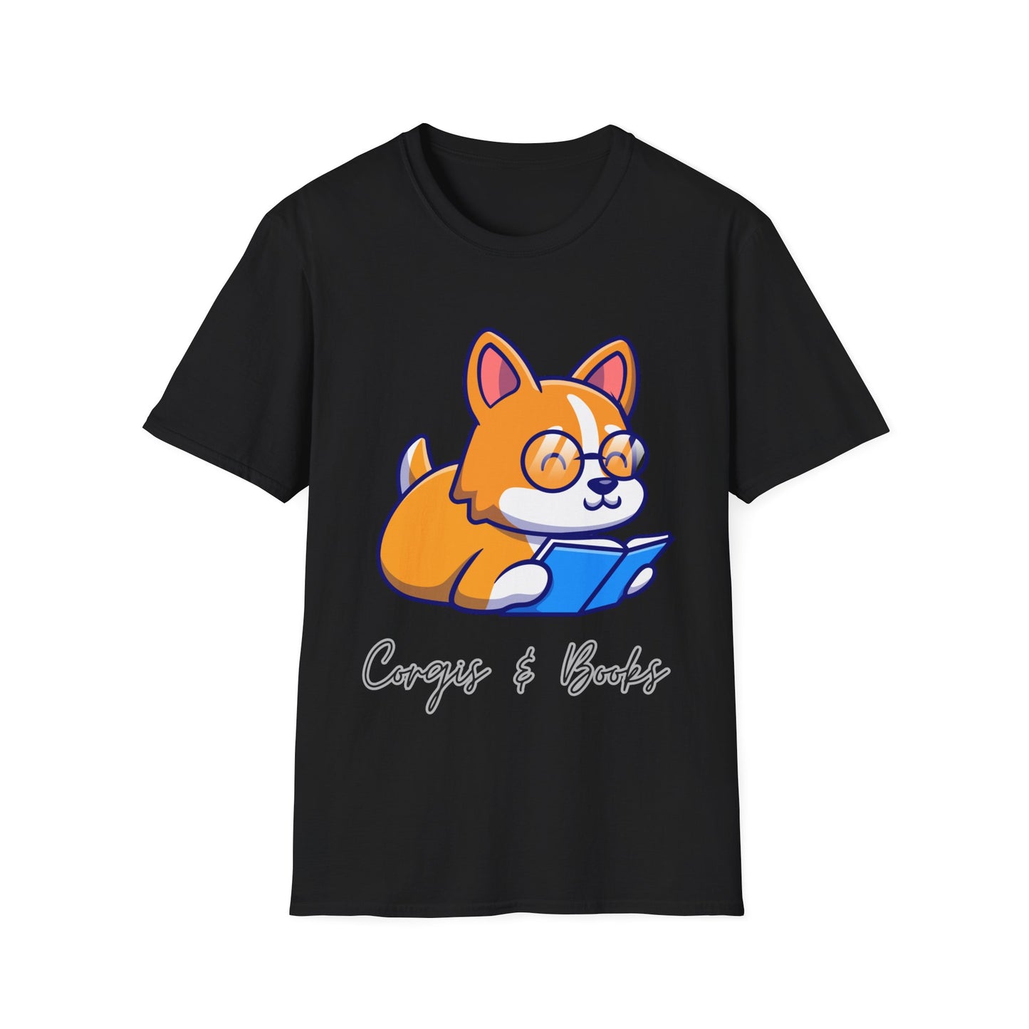 Corgi's & Books T Shirt for Corgi Lover Gift for Book Lover Soft Cotton T-shirt Dog Lovers Shirts Book Lover Shirt