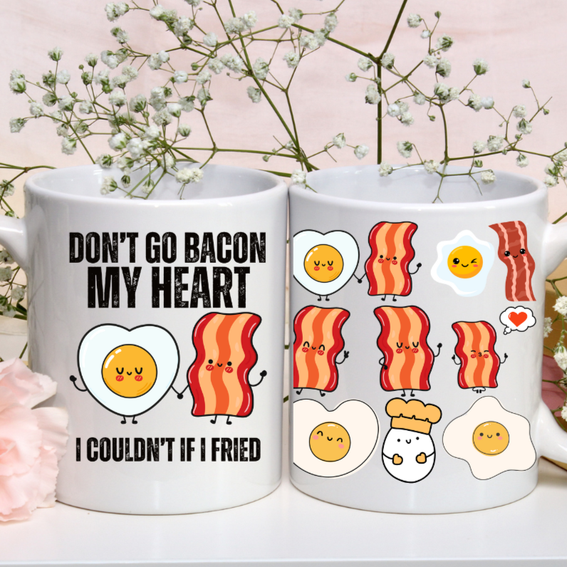 Breakfast Mug for Bacon Lover gift Bacon and Eggs Coffee Mug Funny Mugs for Carnivore gifts for Foodie Mug Food Lover EAT MEAT