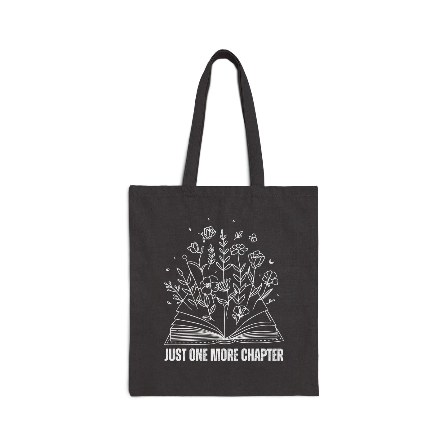 Bookish Tote Bag for Book Carrier Tote Bag for Book Lover gift for Reading Bags for Librarian Just One More Chapter Book Bag Floral Tote Bag